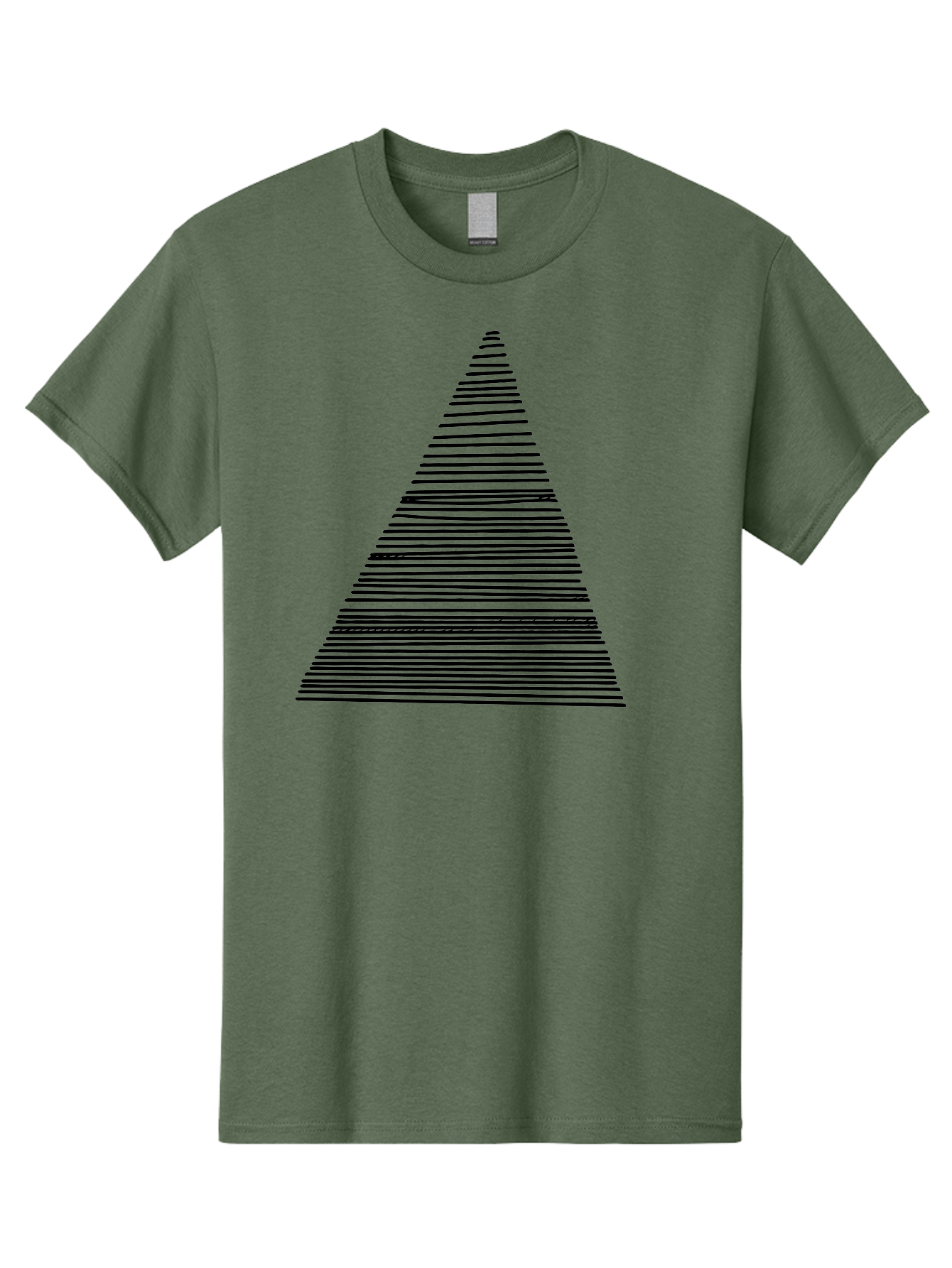 Christmas-Tree-1 Men'S Graphic Tee, 100% Cotton, Comfortable Casual Summer Wear, Machine Washable, Christmas Tree Illustration, Black Lines, Geometric Shape, Festive Design, Minimalist Art, Holiday Decoration, Simple Graphics - Aaa412