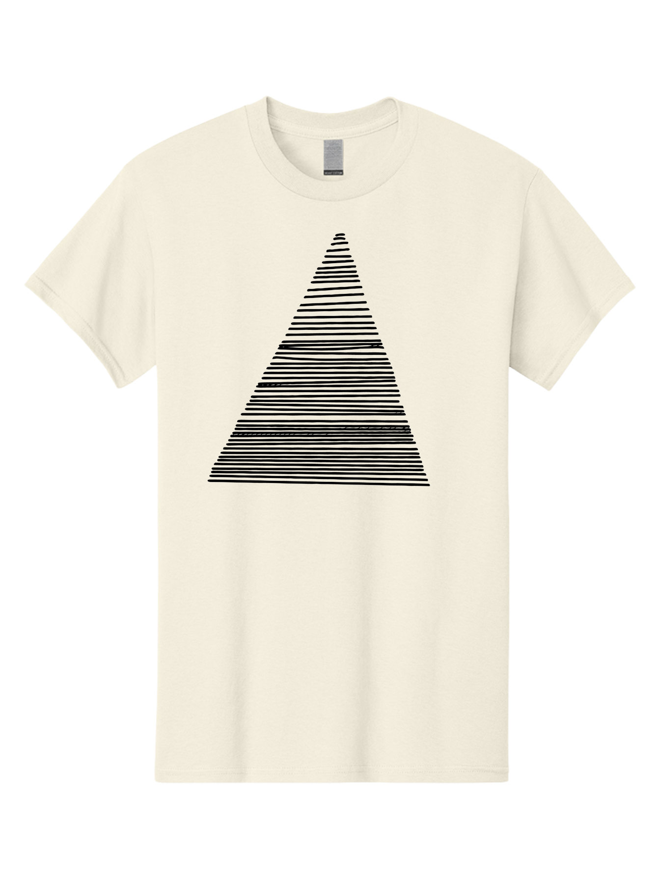 Christmas-Tree-1 Men'S Graphic Tee, 100% Cotton, Comfortable Casual Summer Wear, Machine Washable, Christmas Tree Illustration, Black Lines, Geometric Shape, Festive Design, Minimalist Art, Holiday Decoration, Simple Graphics - Aaa412