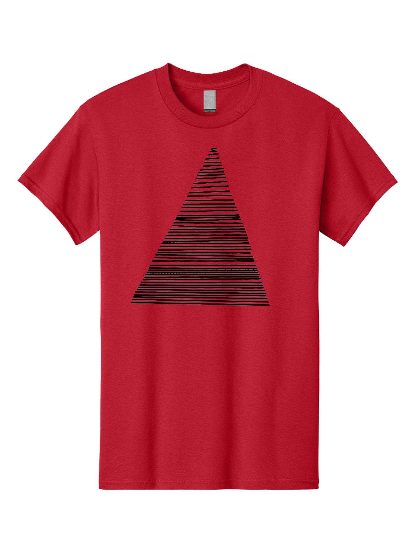 Christmas-Tree-1 Men'S Graphic Tee, 100% Cotton, Comfortable Casual Summer Wear, Machine Washable, Christmas Tree Illustration, Black Lines, Geometric Shape, Festive Design, Minimalist Art, Holiday Decoration, Simple Graphics - Aaa412