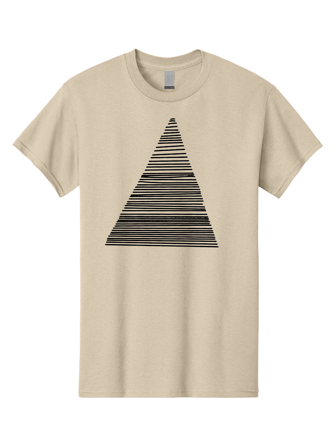 Christmas-Tree-1 Men'S Graphic Tee, 100% Cotton, Comfortable Casual Summer Wear, Machine Washable, Christmas Tree Illustration, Black Lines, Geometric Shape, Festive Design, Minimalist Art, Holiday Decoration, Simple Graphics - Aaa412
