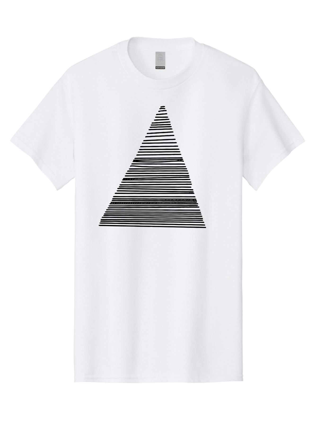 Christmas-Tree-1 Men'S Graphic Tee, 100% Cotton, Comfortable Casual Summer Wear, Machine Washable, Christmas Tree Illustration, Black Lines, Geometric Shape, Festive Design, Minimalist Art, Holiday Decoration, Simple Graphics - Aaa412