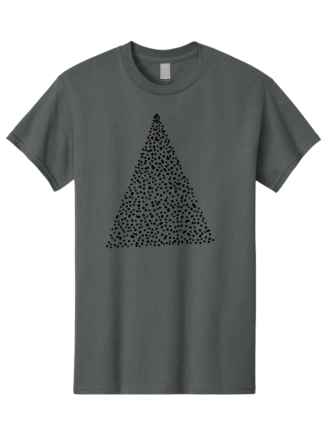 Christmas-Tree Men'S Graphic Tee, 100% Cotton, Comfortable Casual Summer Wear, Machine Washable, Christmas Tree, Black Dots Design, Festive Decor, Holiday Graphics, Minimalist Christmas, Dot Art - Aaa413