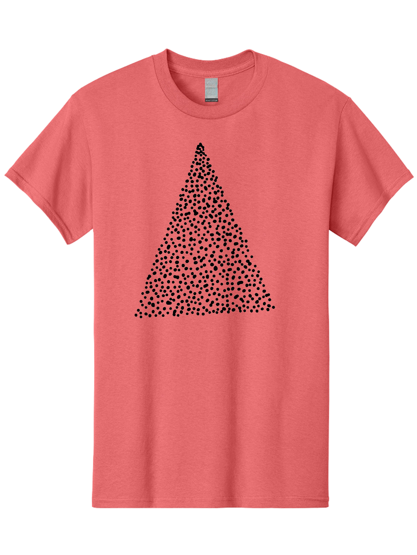 Christmas-Tree Men'S Graphic Tee, 100% Cotton, Comfortable Casual Summer Wear, Machine Washable, Christmas Tree, Black Dots Design, Festive Decor, Holiday Graphics, Minimalist Christmas, Dot Art - Aaa413
