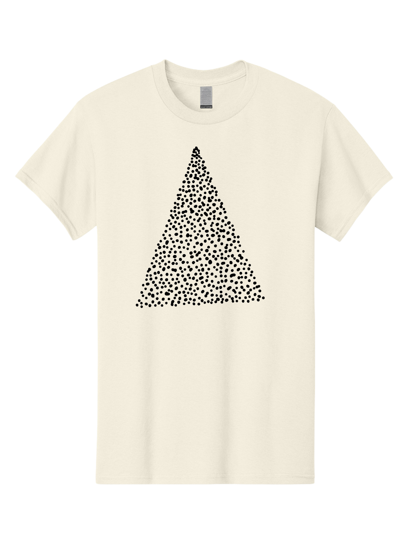 Christmas-Tree Men'S Graphic Tee, 100% Cotton, Comfortable Casual Summer Wear, Machine Washable, Christmas Tree, Black Dots Design, Festive Decor, Holiday Graphics, Minimalist Christmas, Dot Art - Aaa413