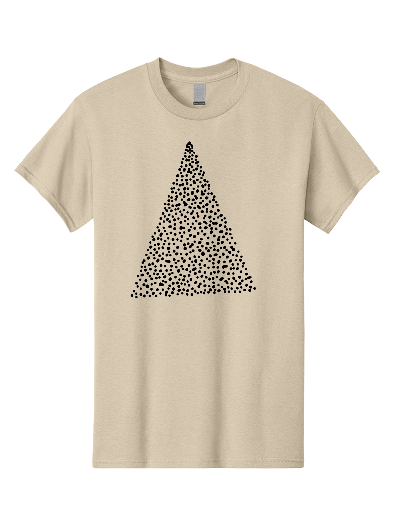 Christmas-Tree Men'S Graphic Tee, 100% Cotton, Comfortable Casual Summer Wear, Machine Washable, Christmas Tree, Black Dots Design, Festive Decor, Holiday Graphics, Minimalist Christmas, Dot Art - Aaa413