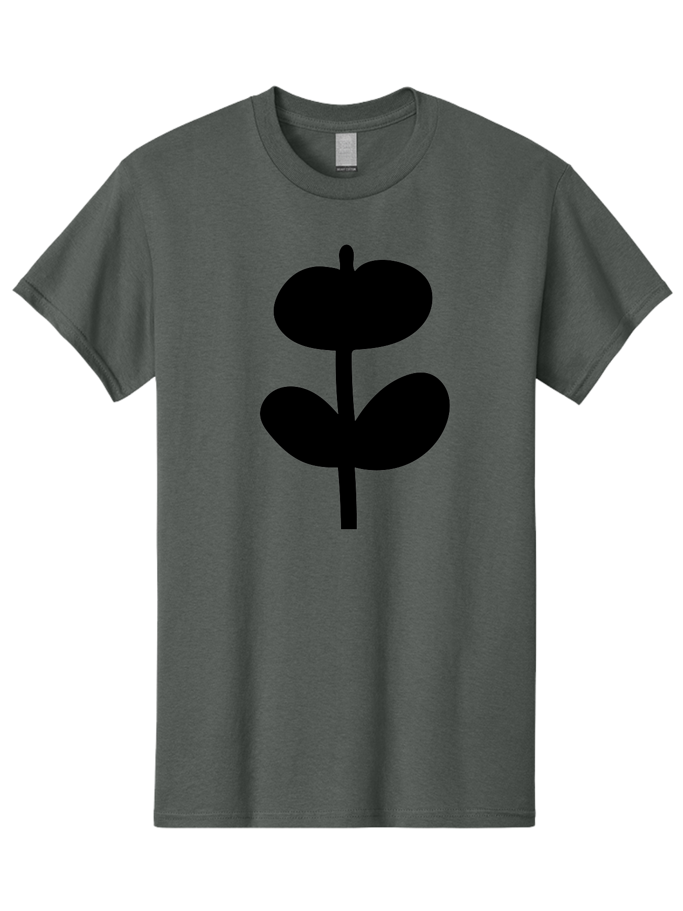 Clover-Silhouette Men'S Graphic Tee, 100% Cotton, Comfortable Casual Summer Wear, Machine Washable, Clover Icon, Shamrock Symbol, Three-Leafed Plant, Simple Design, Minimalist Illustration, Black Silhouette - Aaa414