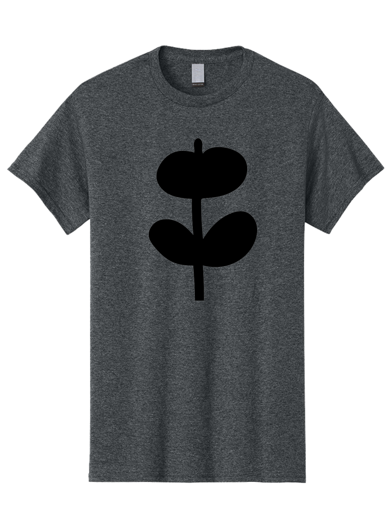 Clover-Silhouette Men'S Graphic Tee, 100% Cotton, Comfortable Casual Summer Wear, Machine Washable, Clover Icon, Shamrock Symbol, Three-Leafed Plant, Simple Design, Minimalist Illustration, Black Silhouette - Aaa414
