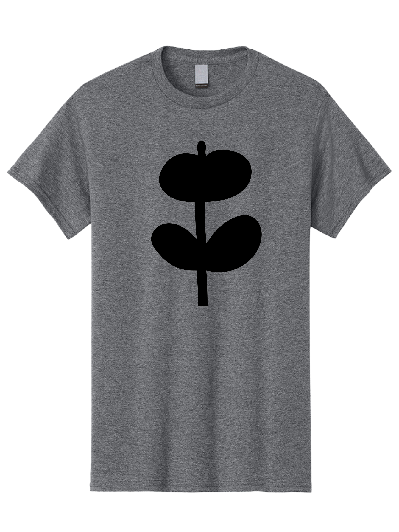 Clover-Silhouette Men'S Graphic Tee, 100% Cotton, Comfortable Casual Summer Wear, Machine Washable, Clover Icon, Shamrock Symbol, Three-Leafed Plant, Simple Design, Minimalist Illustration, Black Silhouette - Aaa414