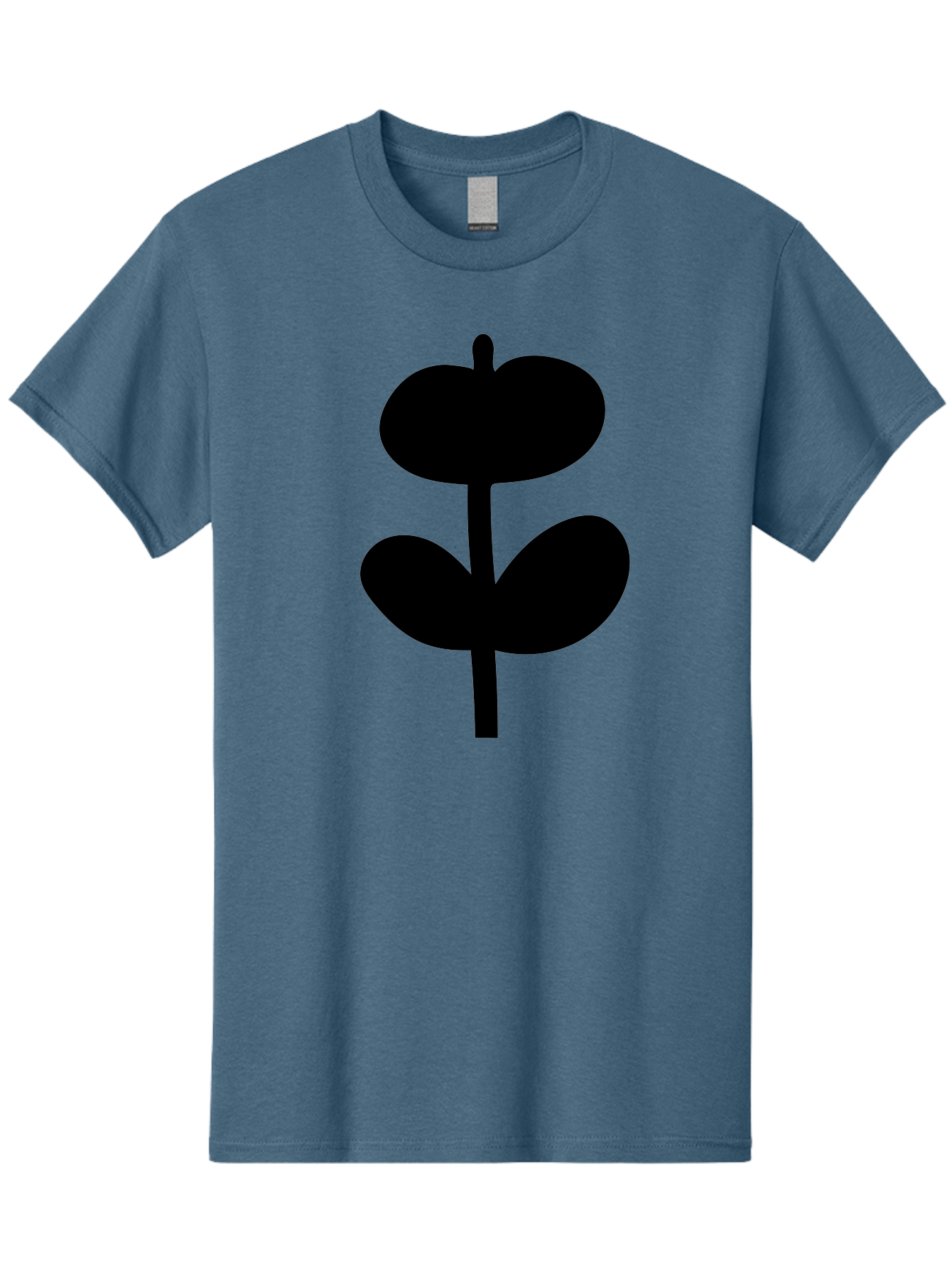 Clover-Silhouette Men'S Graphic Tee, 100% Cotton, Comfortable Casual Summer Wear, Machine Washable, Clover Icon, Shamrock Symbol, Three-Leafed Plant, Simple Design, Minimalist Illustration, Black Silhouette - Aaa414