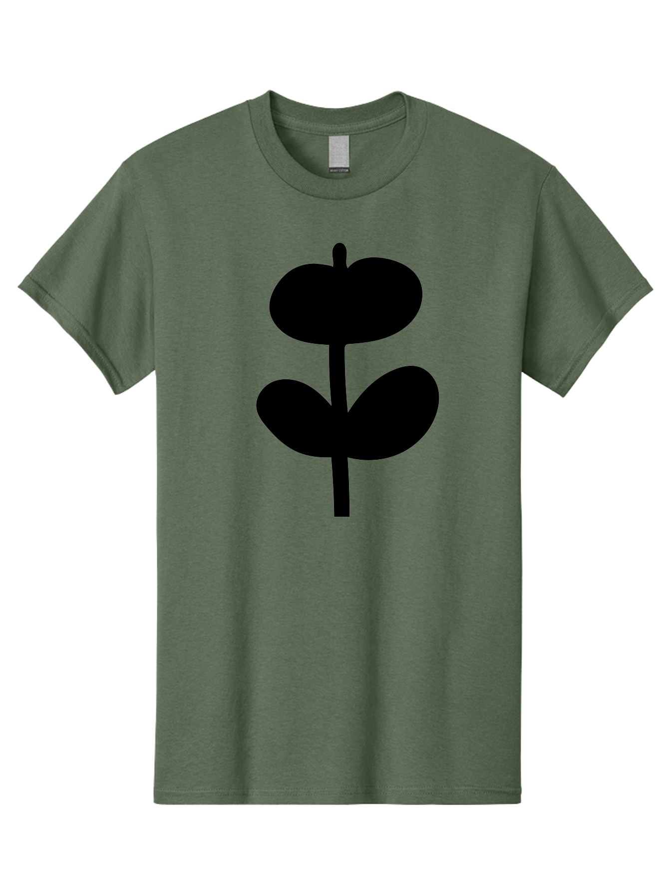 Clover-Silhouette Men'S Graphic Tee, 100% Cotton, Comfortable Casual Summer Wear, Machine Washable, Clover Icon, Shamrock Symbol, Three-Leafed Plant, Simple Design, Minimalist Illustration, Black Silhouette - Aaa414