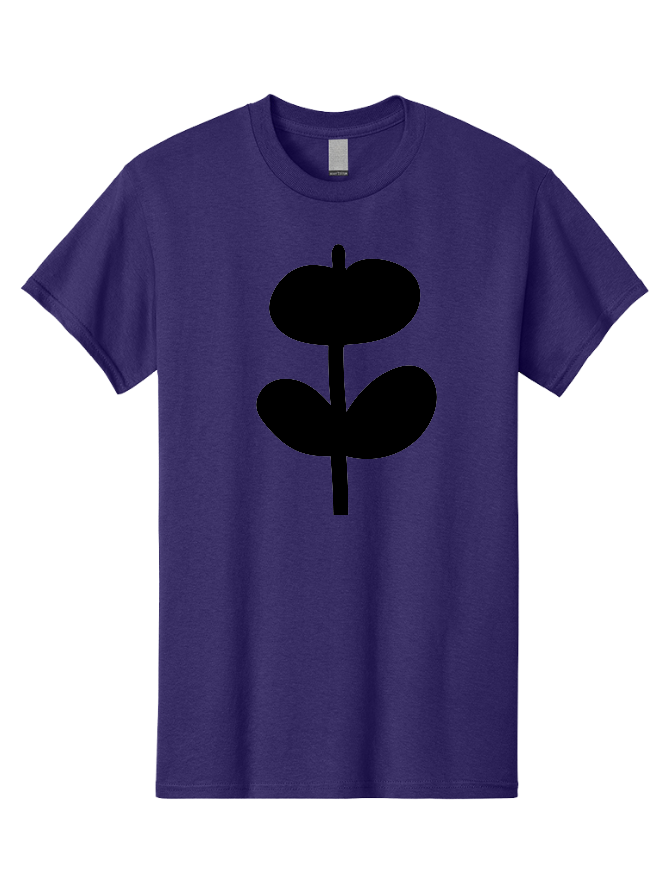Clover-Silhouette Men'S Graphic Tee, 100% Cotton, Comfortable Casual Summer Wear, Machine Washable, Clover Icon, Shamrock Symbol, Three-Leafed Plant, Simple Design, Minimalist Illustration, Black Silhouette - Aaa414