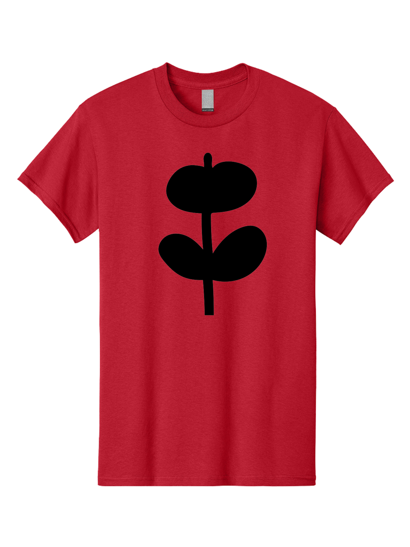 Clover-Silhouette Men'S Graphic Tee, 100% Cotton, Comfortable Casual Summer Wear, Machine Washable, Clover Icon, Shamrock Symbol, Three-Leafed Plant, Simple Design, Minimalist Illustration, Black Silhouette - Aaa414