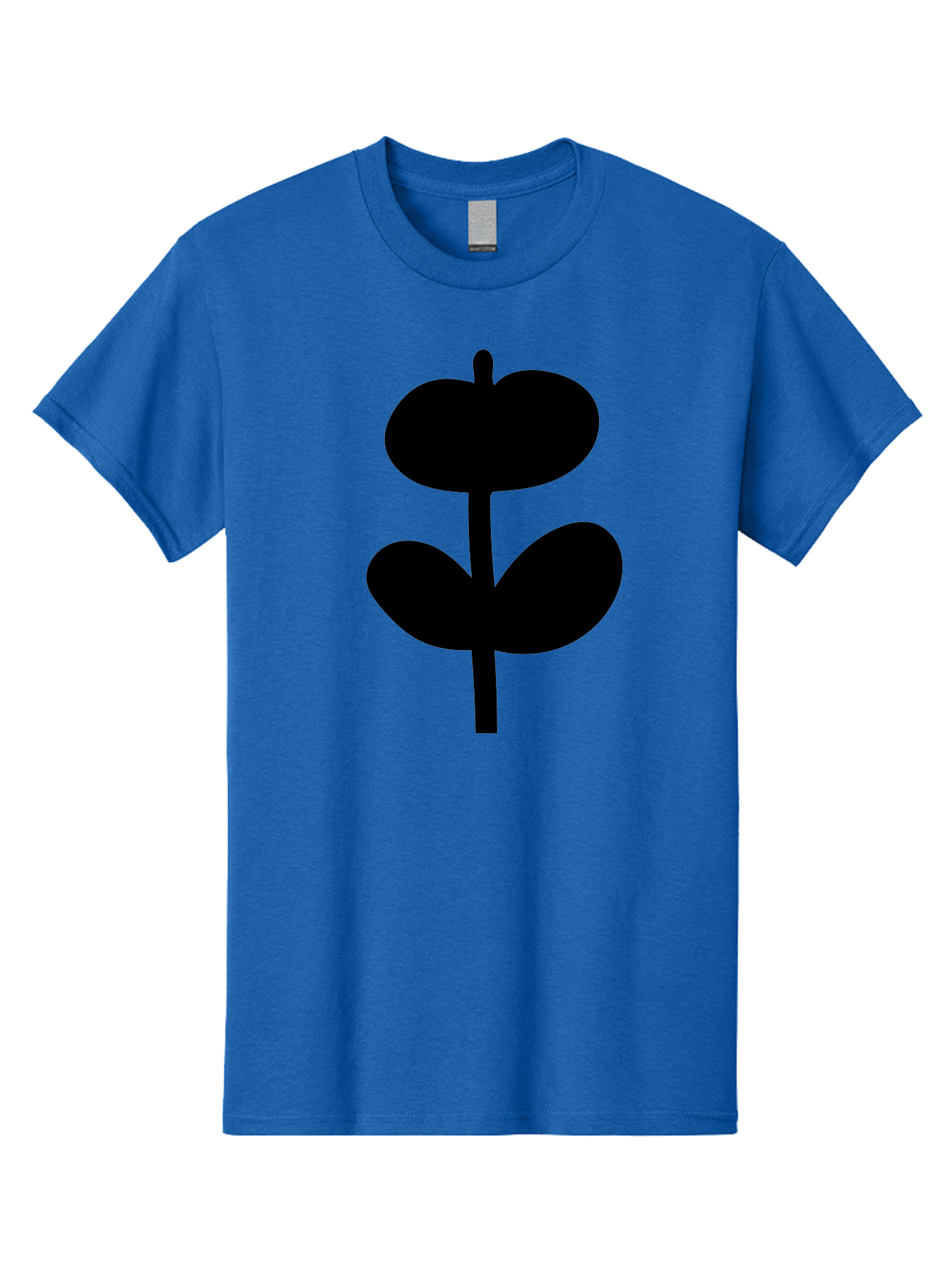 Clover-Silhouette Men'S Graphic Tee, 100% Cotton, Comfortable Casual Summer Wear, Machine Washable, Clover Icon, Shamrock Symbol, Three-Leafed Plant, Simple Design, Minimalist Illustration, Black Silhouette - Aaa414