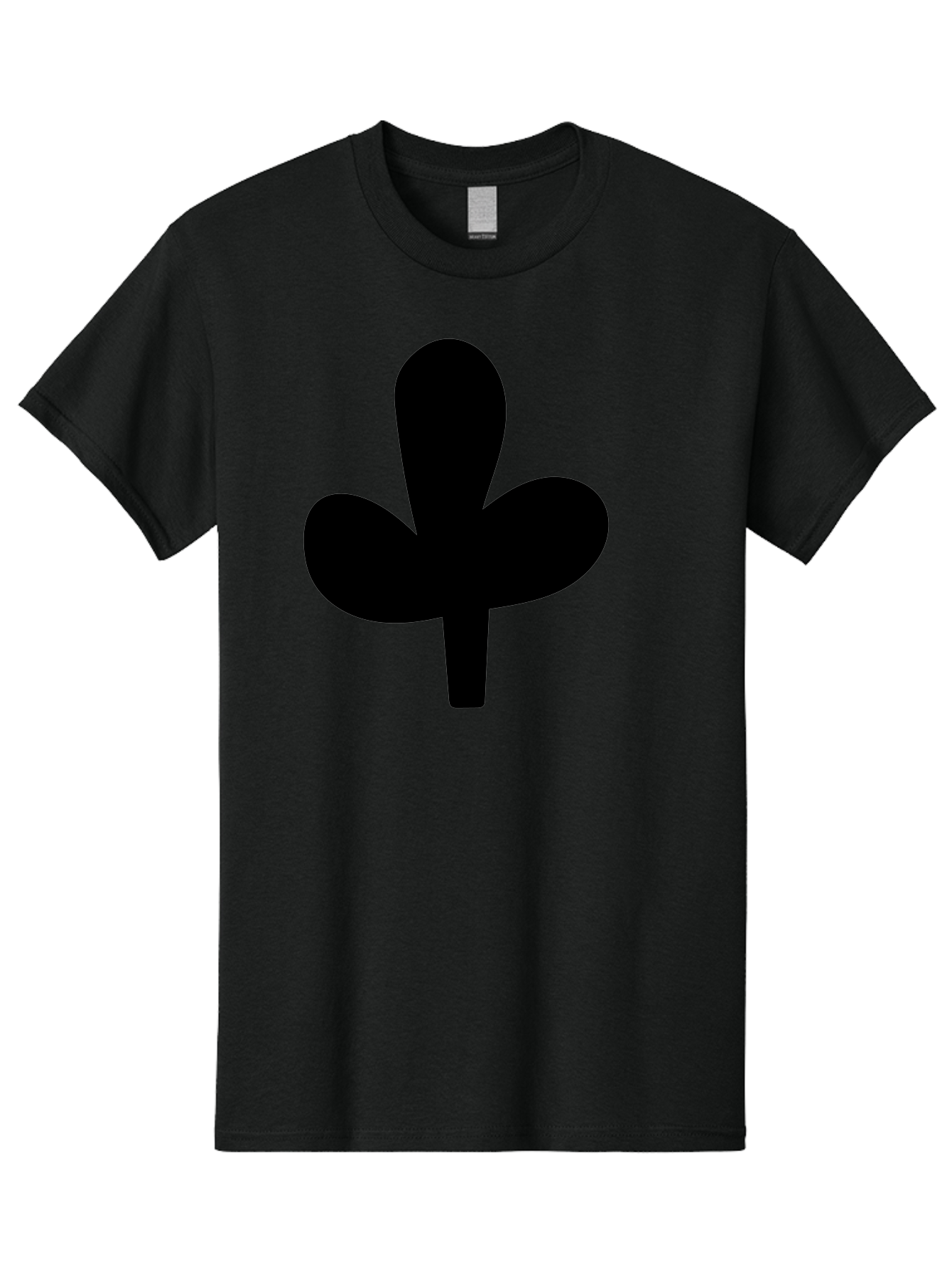 Clover Men'S Graphic Tee, 100% Cotton, Comfortable Casual Summer Wear, Machine Washable, Clover Symbol, Shamrock Icon, Three-Leafed Plant, Minimalist Design, Simple Shape, Bold Silhouette - Aaa415