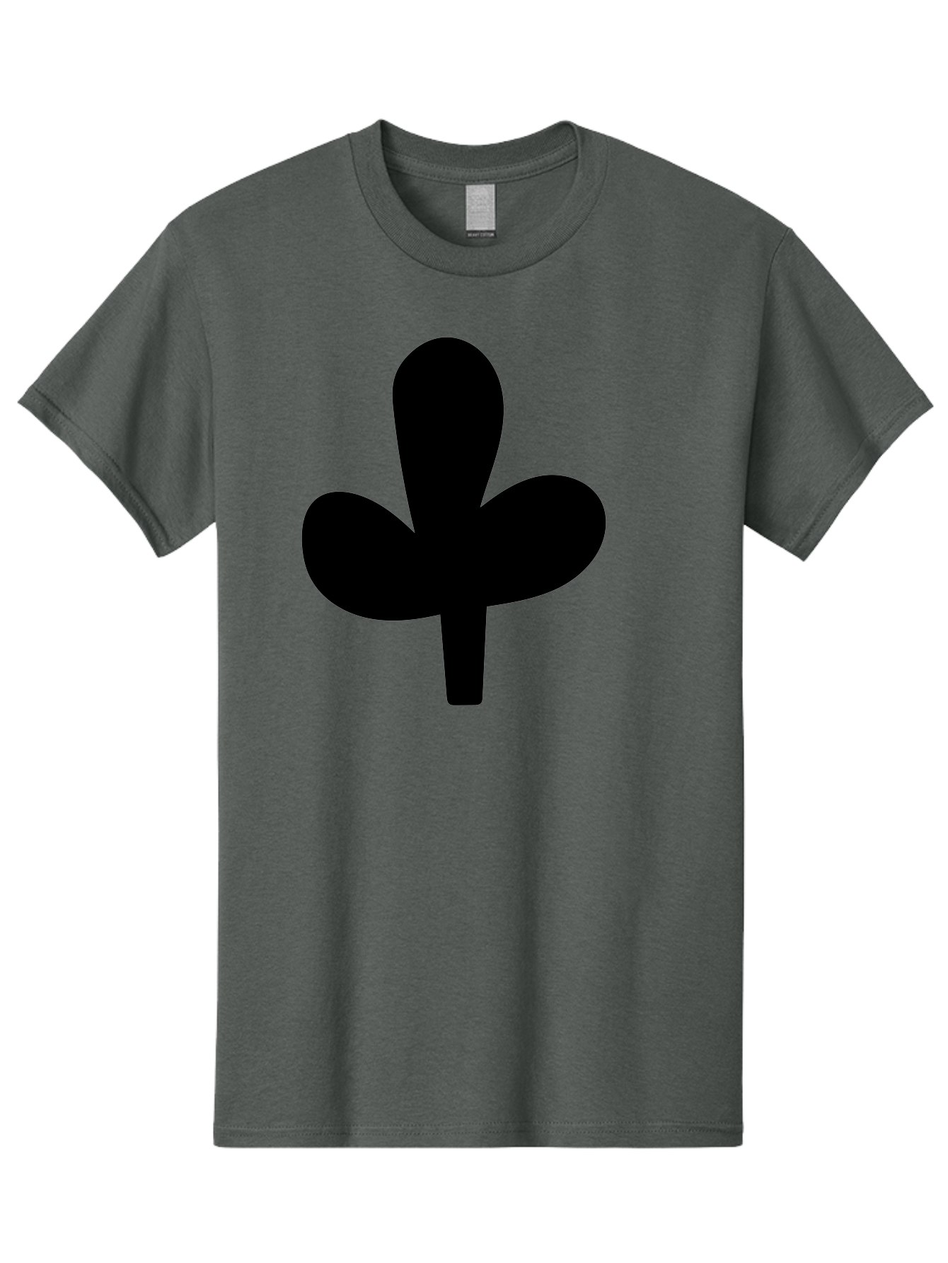 Clover Men'S Graphic Tee, 100% Cotton, Comfortable Casual Summer Wear, Machine Washable, Clover Symbol, Shamrock Icon, Three-Leafed Plant, Minimalist Design, Simple Shape, Bold Silhouette - Aaa415