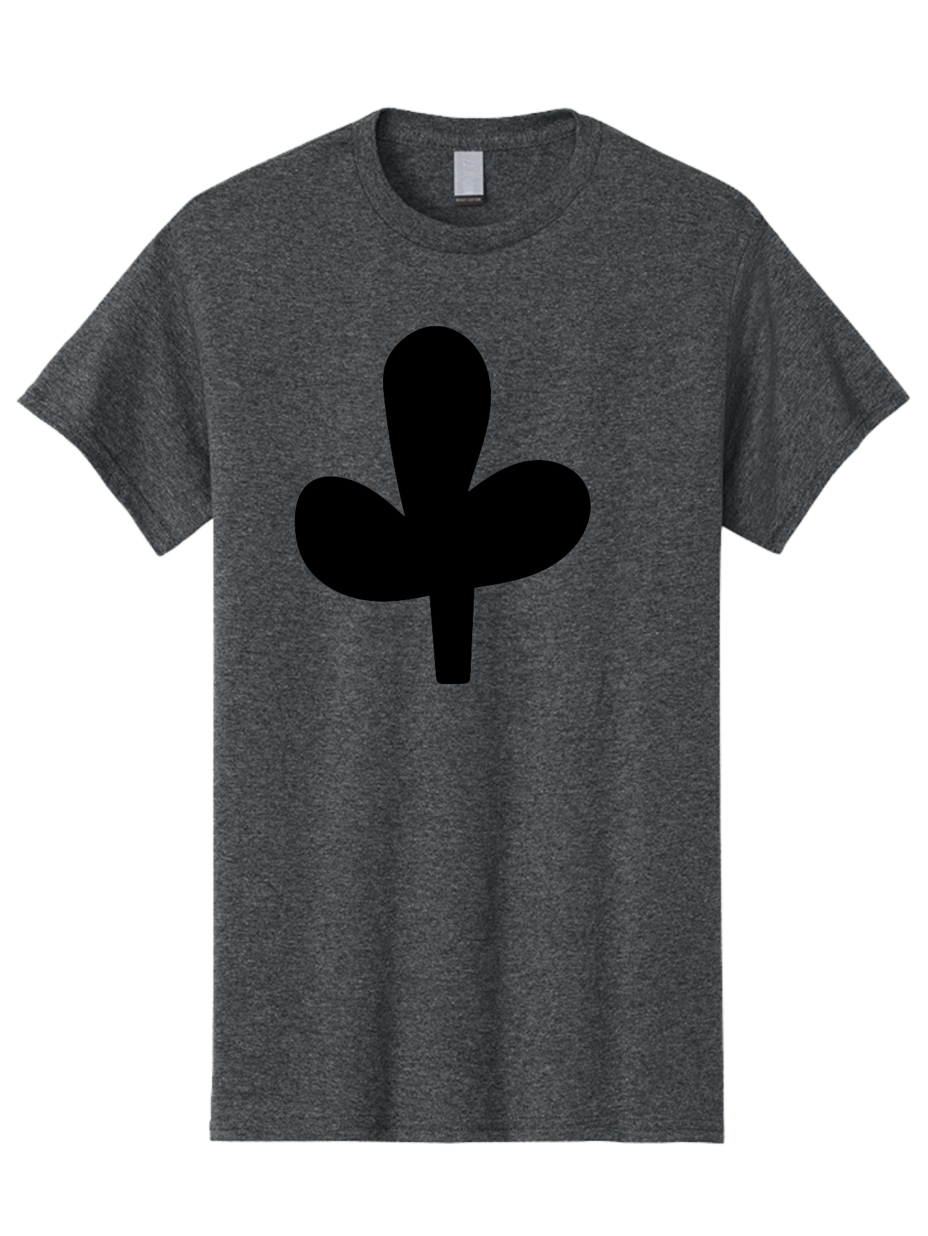 Clover Men'S Graphic Tee, 100% Cotton, Comfortable Casual Summer Wear, Machine Washable, Clover Symbol, Shamrock Icon, Three-Leafed Plant, Minimalist Design, Simple Shape, Bold Silhouette - Aaa415