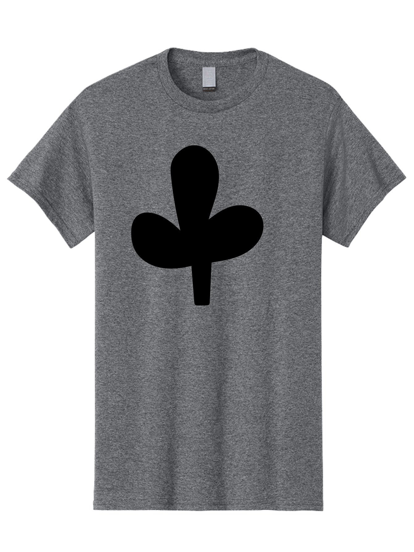 Clover Men'S Graphic Tee, 100% Cotton, Comfortable Casual Summer Wear, Machine Washable, Clover Symbol, Shamrock Icon, Three-Leafed Plant, Minimalist Design, Simple Shape, Bold Silhouette - Aaa415
