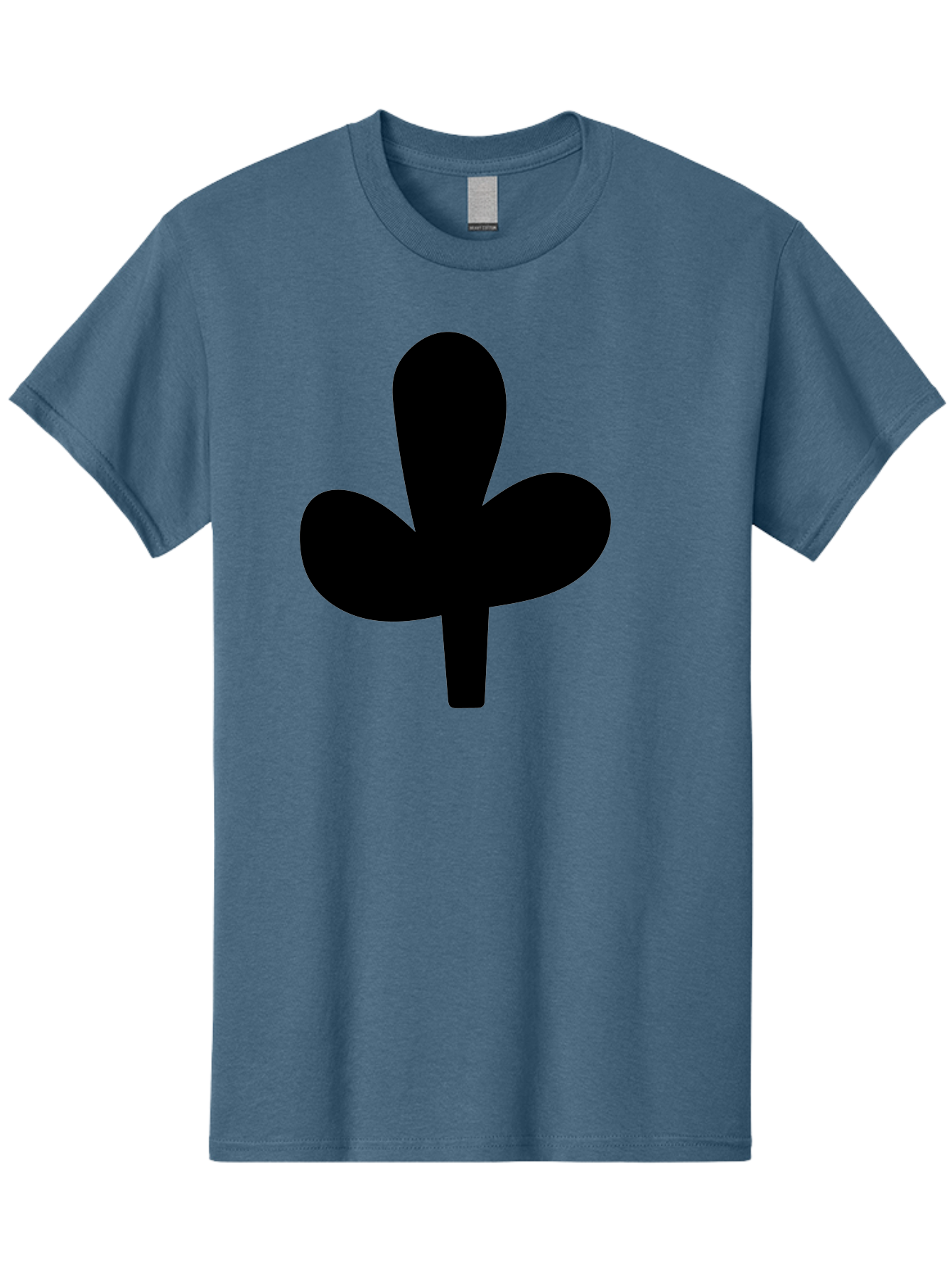 Clover Men'S Graphic Tee, 100% Cotton, Comfortable Casual Summer Wear, Machine Washable, Clover Symbol, Shamrock Icon, Three-Leafed Plant, Minimalist Design, Simple Shape, Bold Silhouette - Aaa415