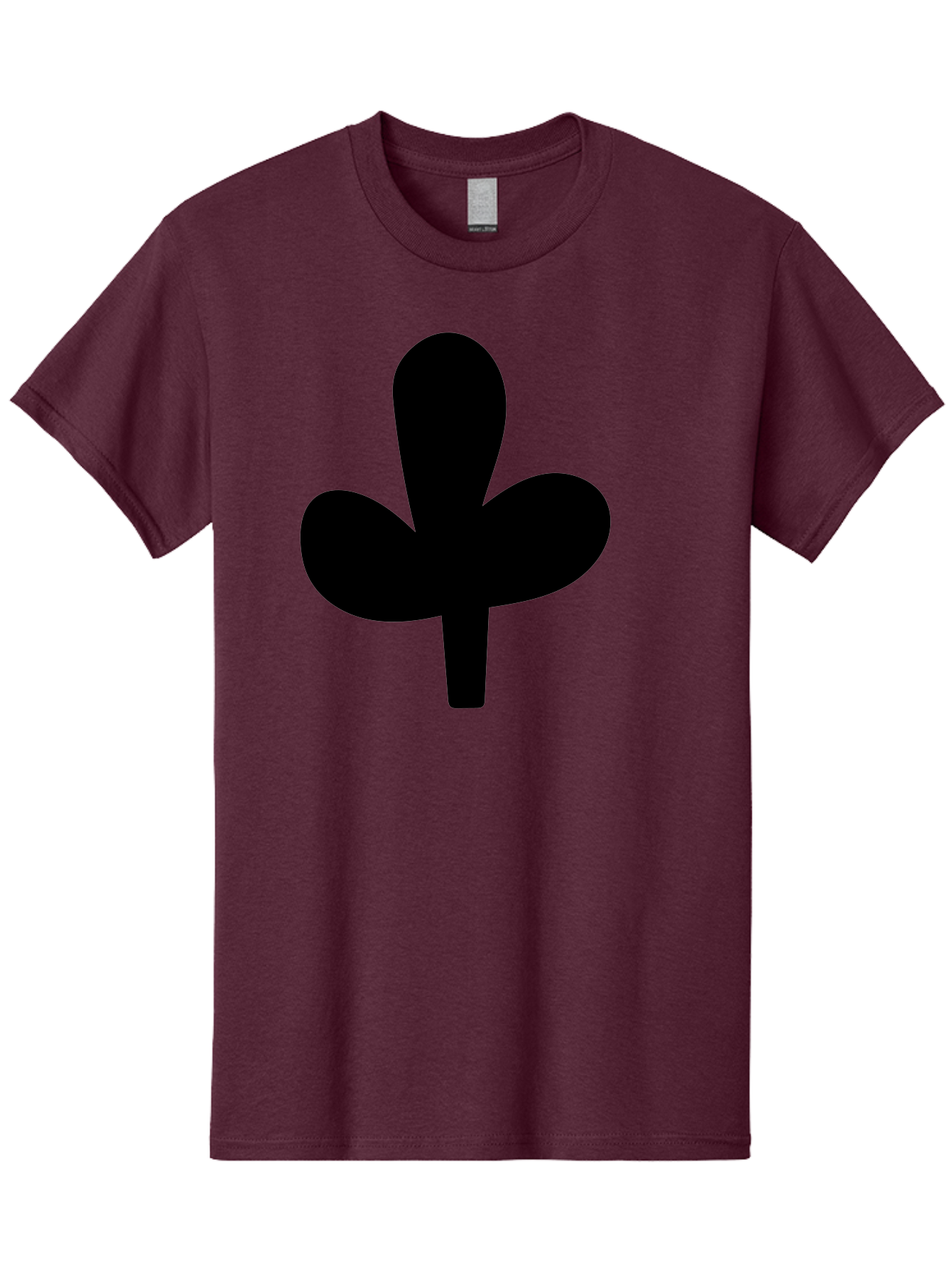 Clover Men'S Graphic Tee, 100% Cotton, Comfortable Casual Summer Wear, Machine Washable, Clover Symbol, Shamrock Icon, Three-Leafed Plant, Minimalist Design, Simple Shape, Bold Silhouette - Aaa415