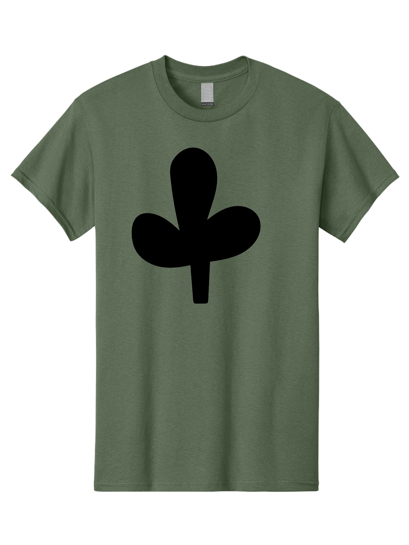 Clover Men'S Graphic Tee, 100% Cotton, Comfortable Casual Summer Wear, Machine Washable, Clover Symbol, Shamrock Icon, Three-Leafed Plant, Minimalist Design, Simple Shape, Bold Silhouette - Aaa415