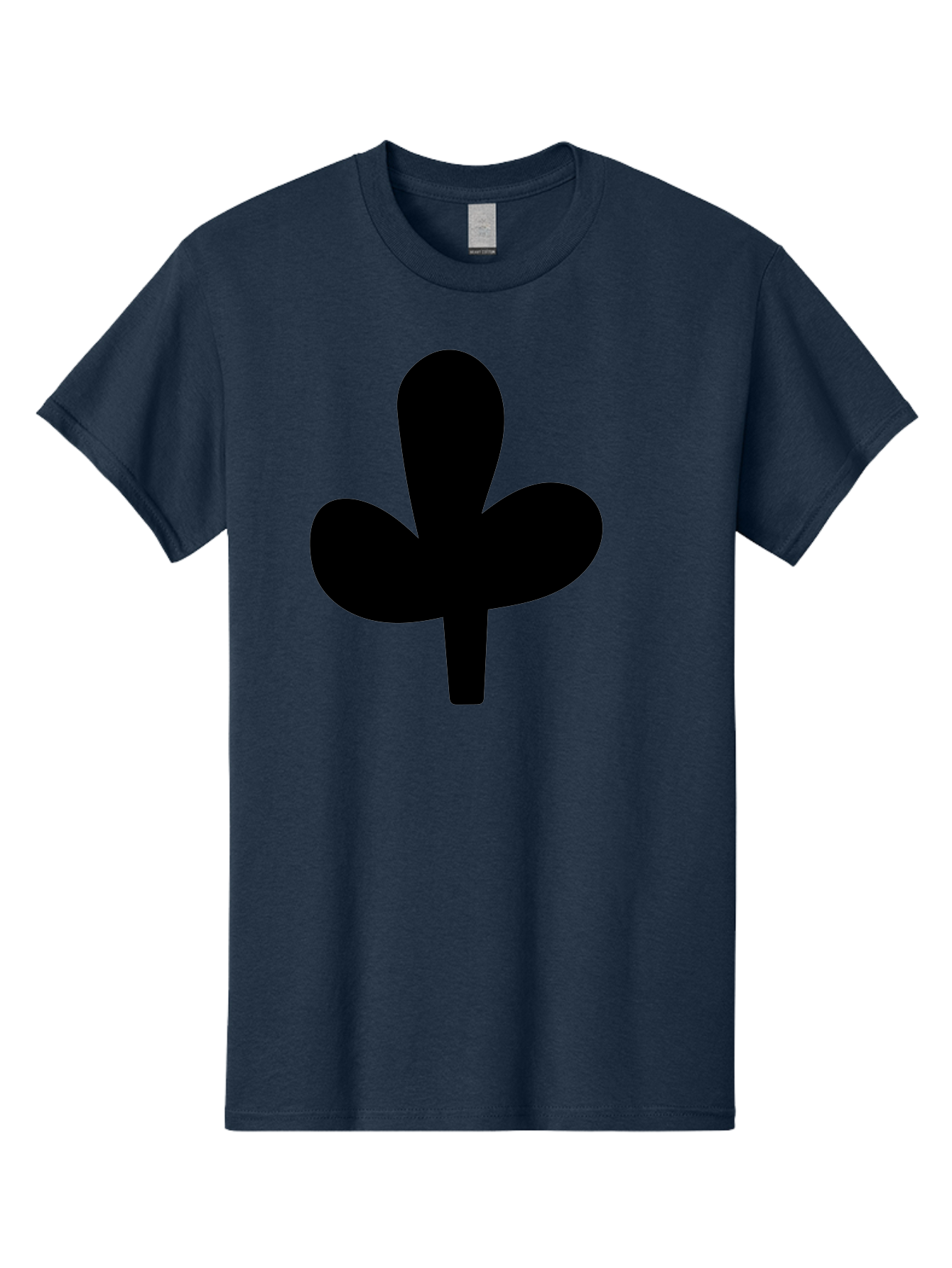 Clover Men'S Graphic Tee, 100% Cotton, Comfortable Casual Summer Wear, Machine Washable, Clover Symbol, Shamrock Icon, Three-Leafed Plant, Minimalist Design, Simple Shape, Bold Silhouette - Aaa415