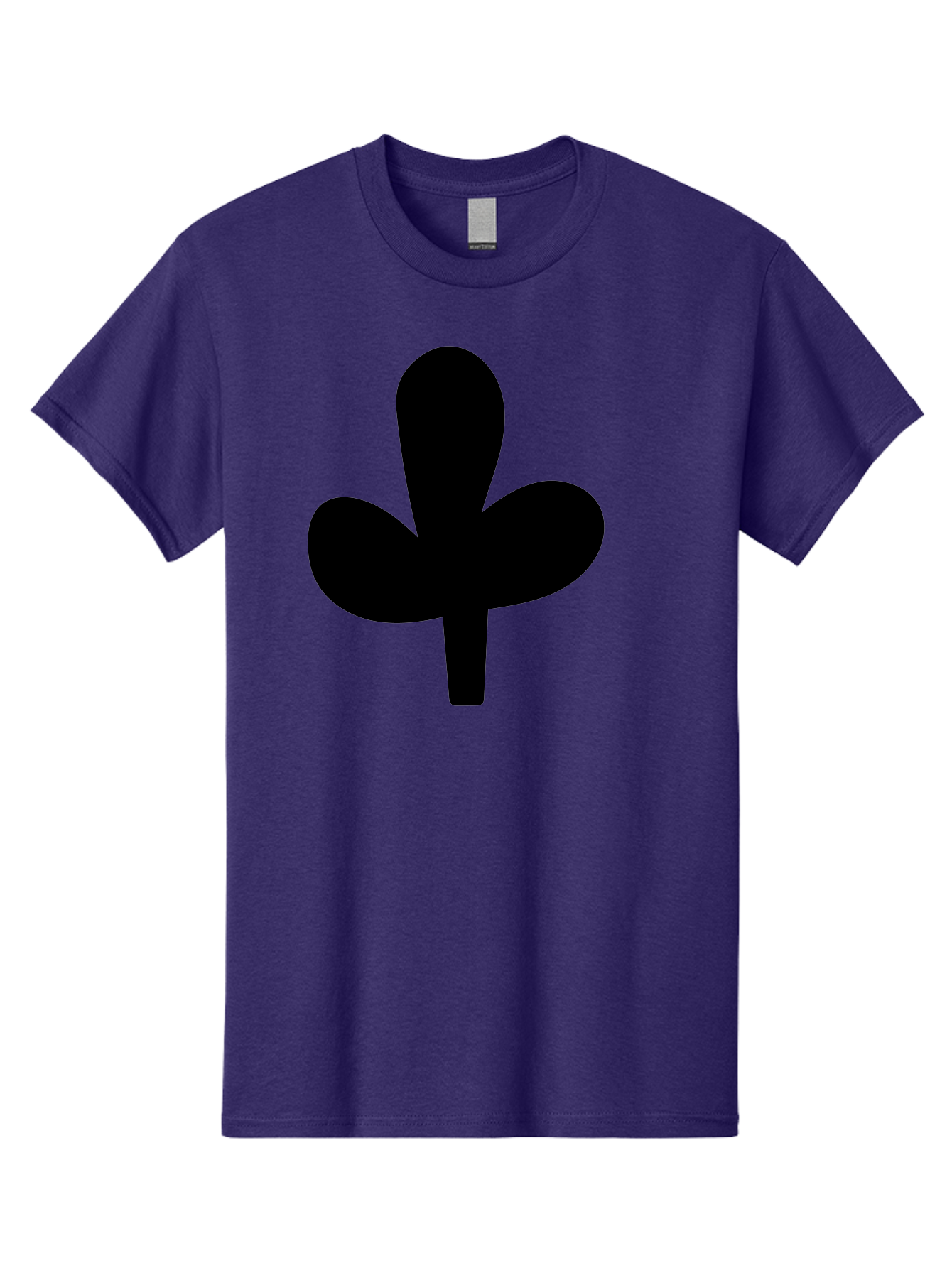 Clover Men'S Graphic Tee, 100% Cotton, Comfortable Casual Summer Wear, Machine Washable, Clover Symbol, Shamrock Icon, Three-Leafed Plant, Minimalist Design, Simple Shape, Bold Silhouette - Aaa415