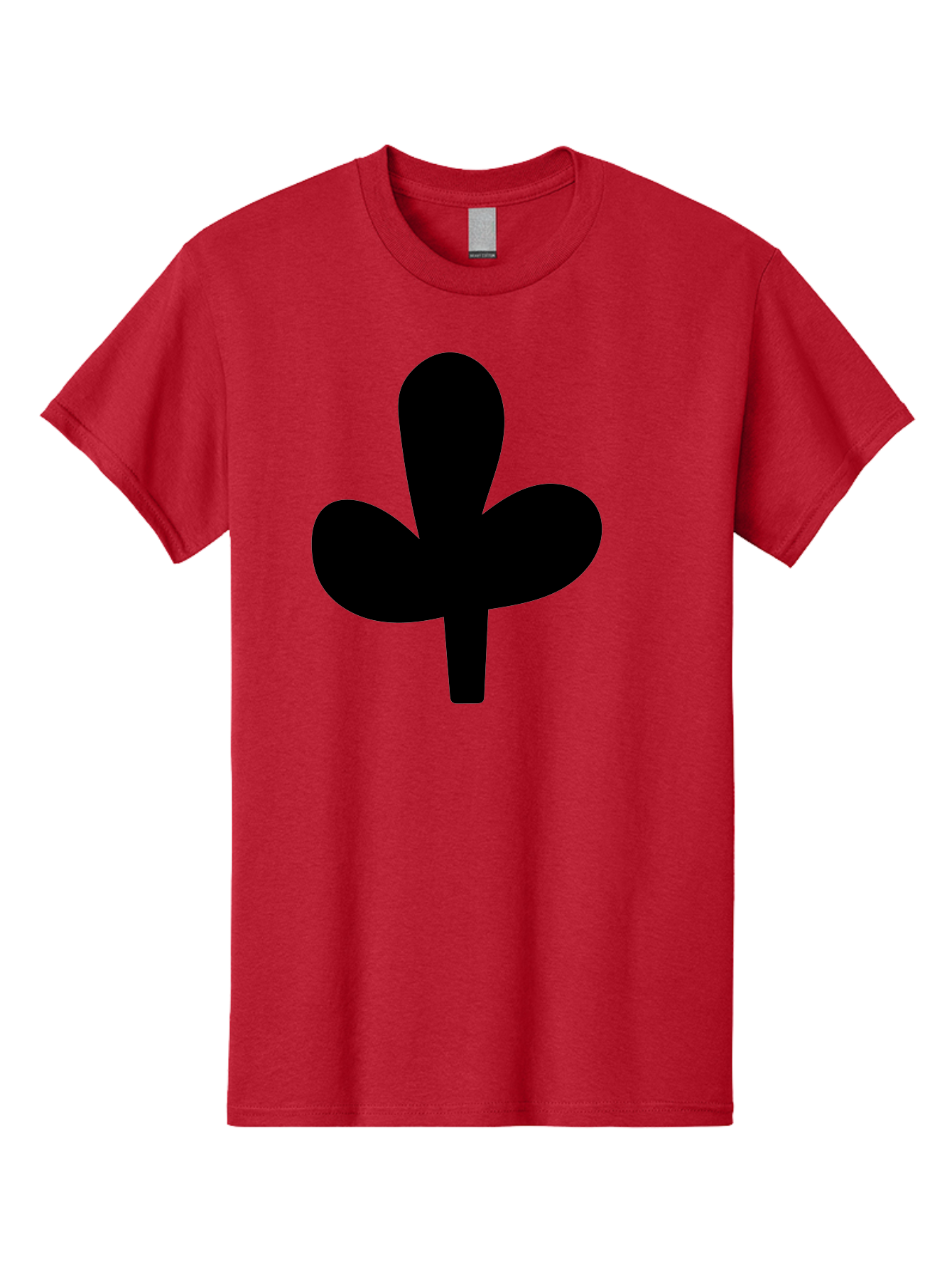 Clover Men'S Graphic Tee, 100% Cotton, Comfortable Casual Summer Wear, Machine Washable, Clover Symbol, Shamrock Icon, Three-Leafed Plant, Minimalist Design, Simple Shape, Bold Silhouette - Aaa415