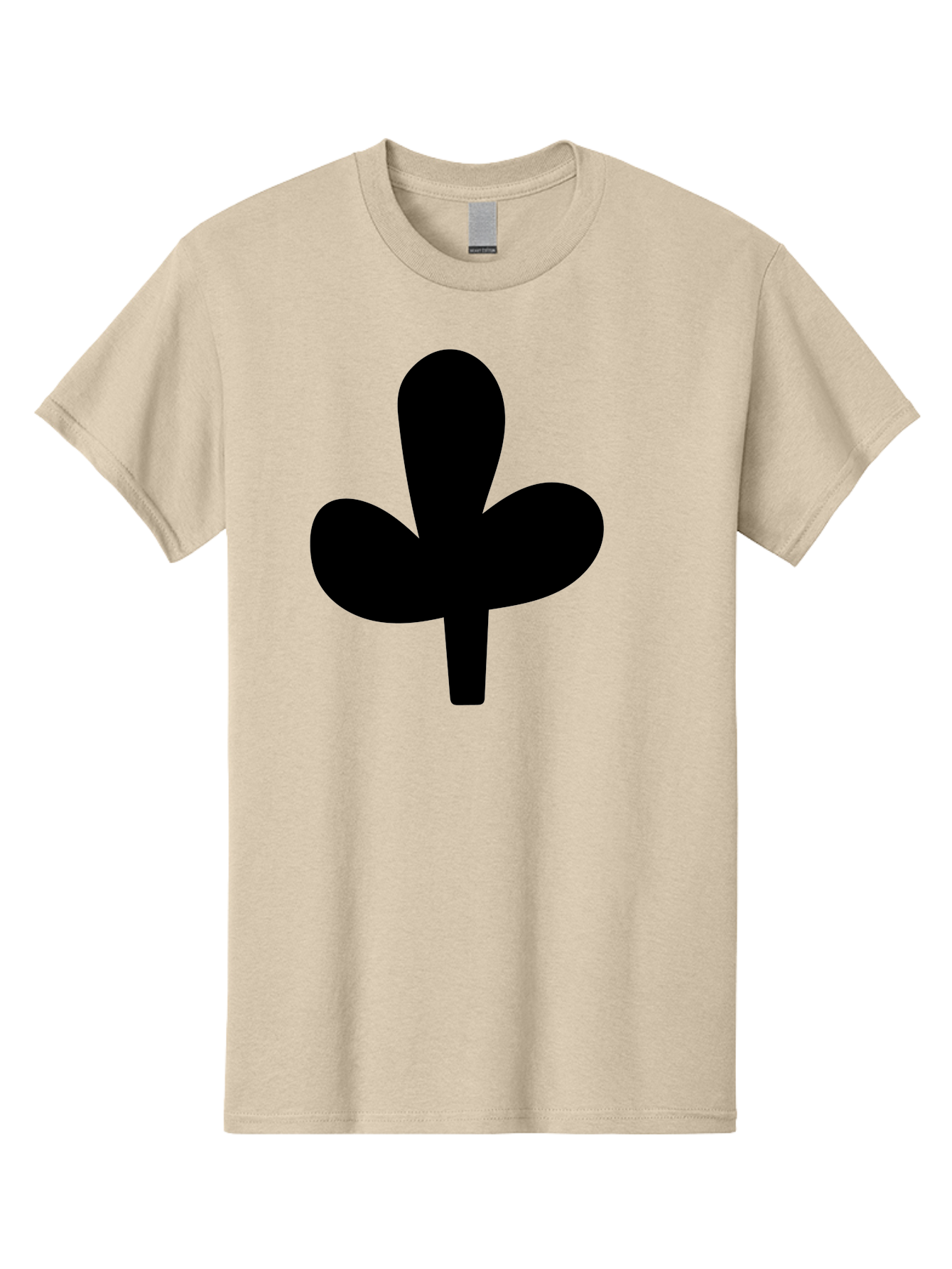 Clover Men'S Graphic Tee, 100% Cotton, Comfortable Casual Summer Wear, Machine Washable, Clover Symbol, Shamrock Icon, Three-Leafed Plant, Minimalist Design, Simple Shape, Bold Silhouette - Aaa415