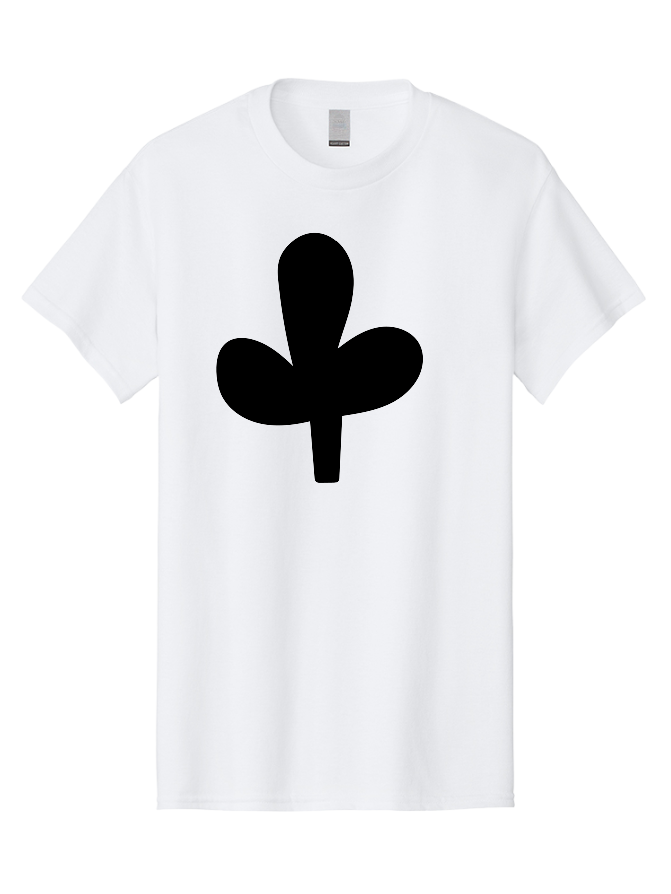Clover Men'S Graphic Tee, 100% Cotton, Comfortable Casual Summer Wear, Machine Washable, Clover Symbol, Shamrock Icon, Three-Leafed Plant, Minimalist Design, Simple Shape, Bold Silhouette - Aaa415