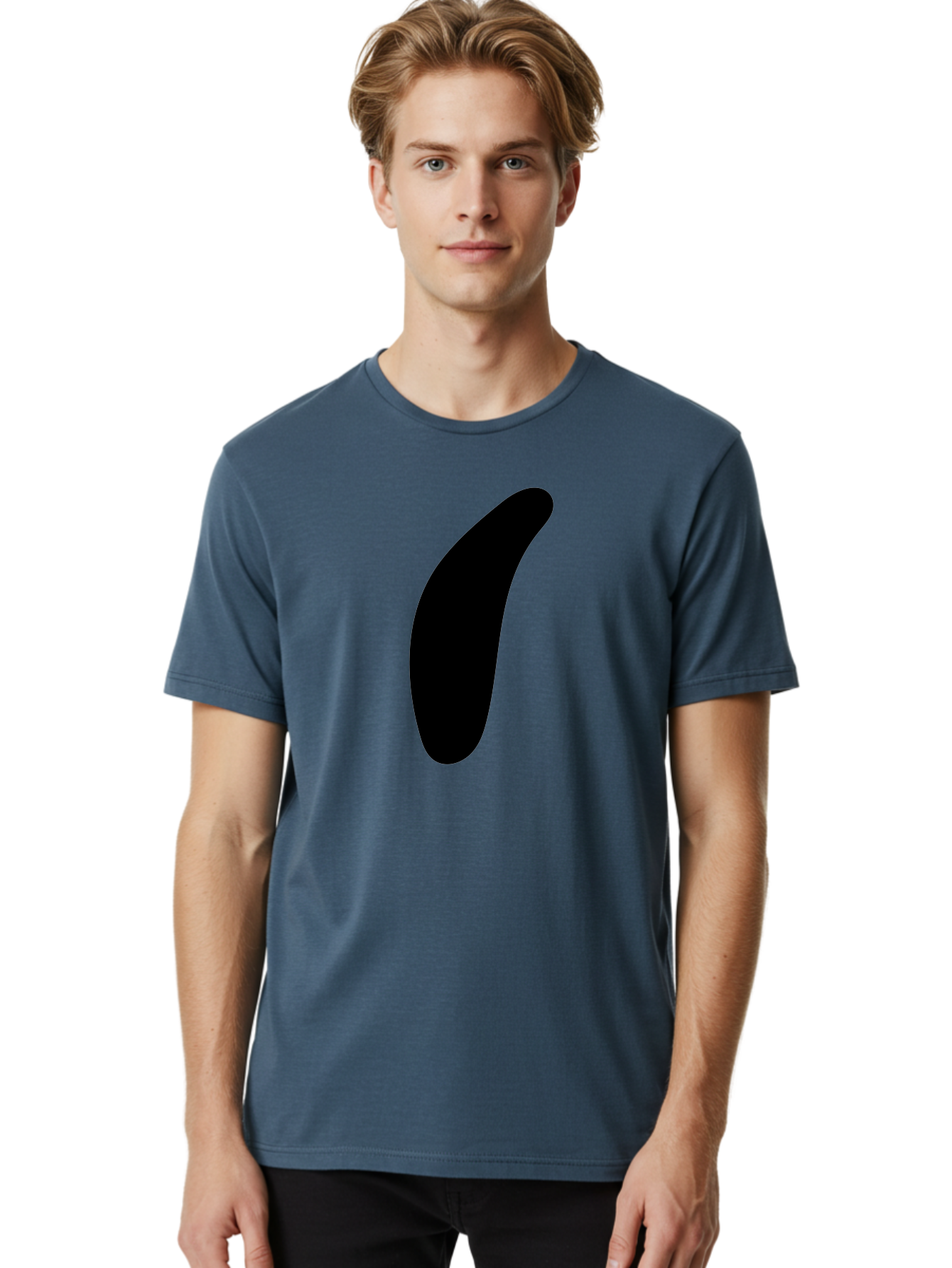 Comma Men'S Graphic Tee, 100% Cotton, Comfortable Casual Summer Wear, Machine Washable, Black Comma, Punctuation Mark, Minimalist Design, Simple Shape, Bold Typography, Modern Graphic - Aaa416