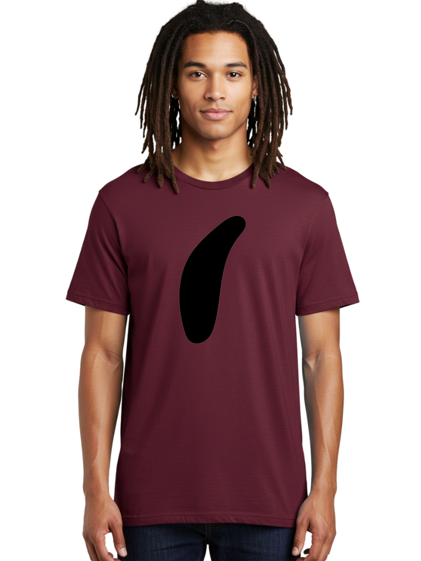 Comma Men'S Graphic Tee, 100% Cotton, Comfortable Casual Summer Wear, Machine Washable, Black Comma, Punctuation Mark, Minimalist Design, Simple Shape, Bold Typography, Modern Graphic - Aaa416