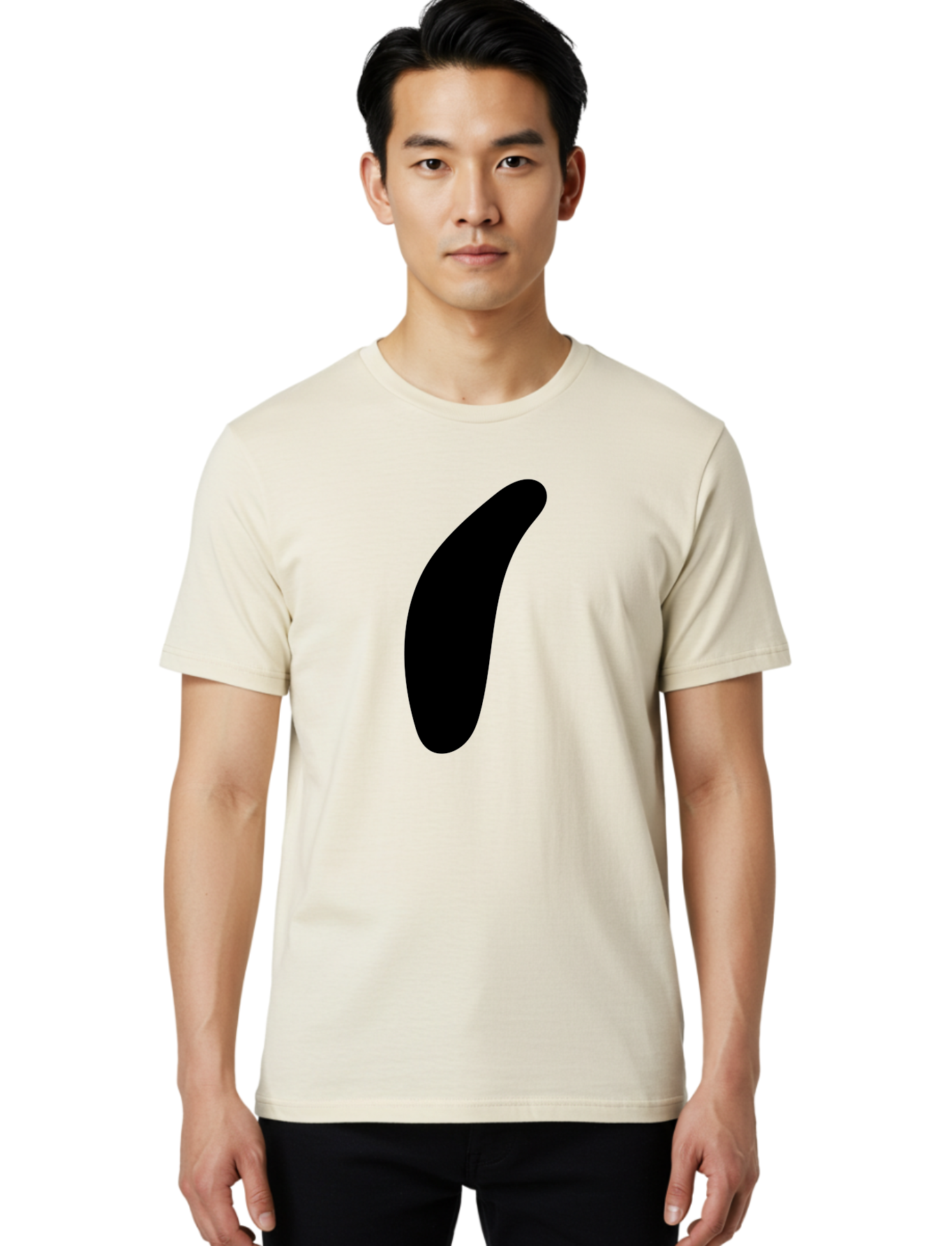 Comma Men'S Graphic Tee, 100% Cotton, Comfortable Casual Summer Wear, Machine Washable, Black Comma, Punctuation Mark, Minimalist Design, Simple Shape, Bold Typography, Modern Graphic - Aaa416