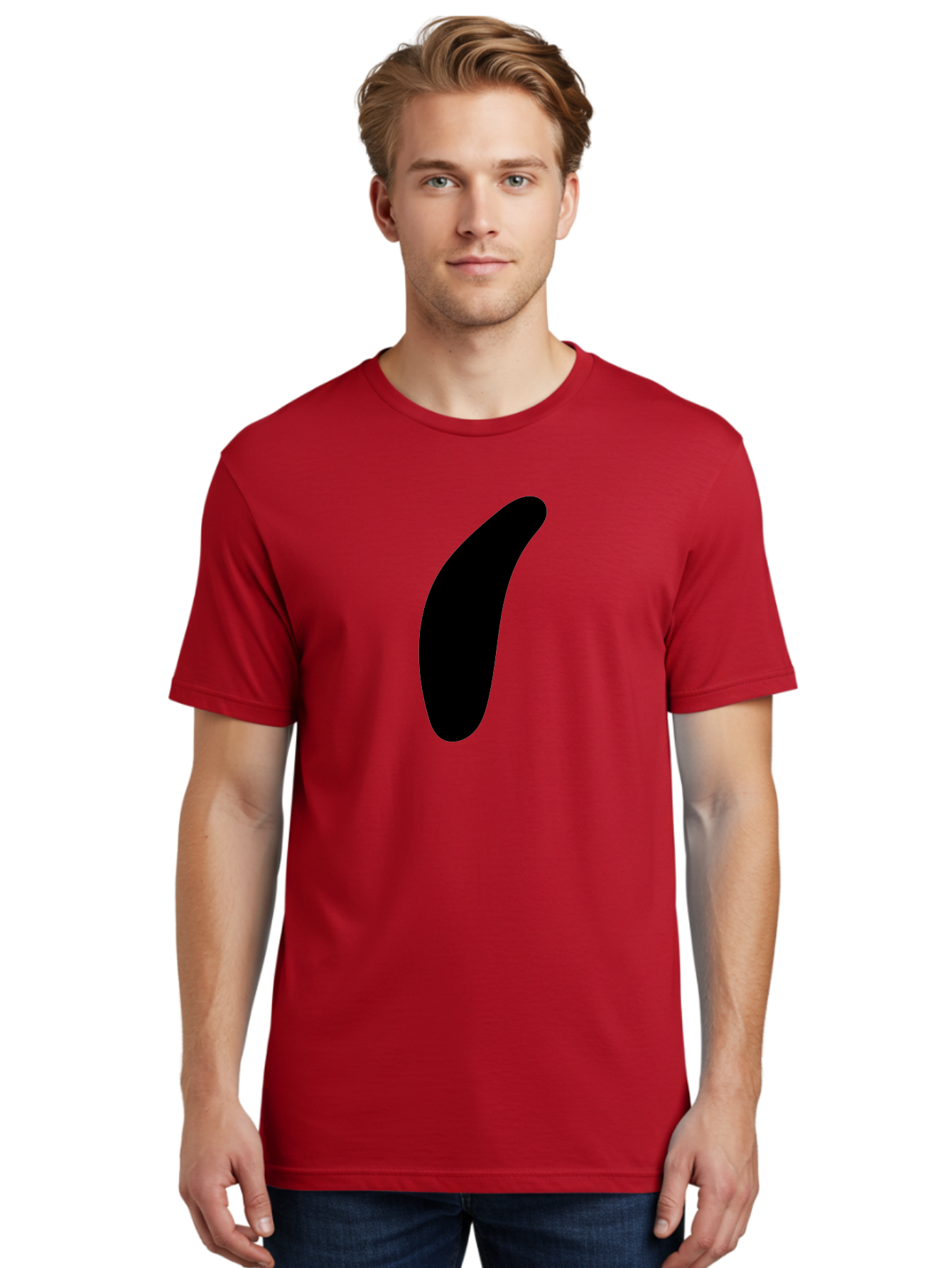 Comma Men'S Graphic Tee, 100% Cotton, Comfortable Casual Summer Wear, Machine Washable, Black Comma, Punctuation Mark, Minimalist Design, Simple Shape, Bold Typography, Modern Graphic - Aaa416