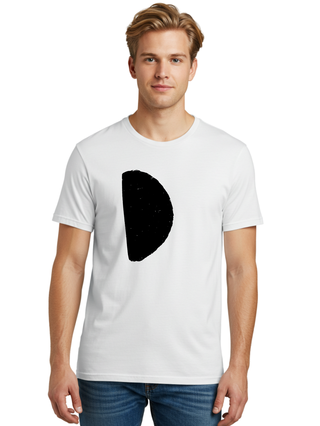 Crescent-Shape Men'S Graphic Tee, 100% Cotton, Comfortable Casual Summer Wear, Machine Washable, Pacman Character, Video Game Icon, Retro Gaming, Classic Arcade, Pixel Art, Gaming Culture, Nostalgia - Aaa418