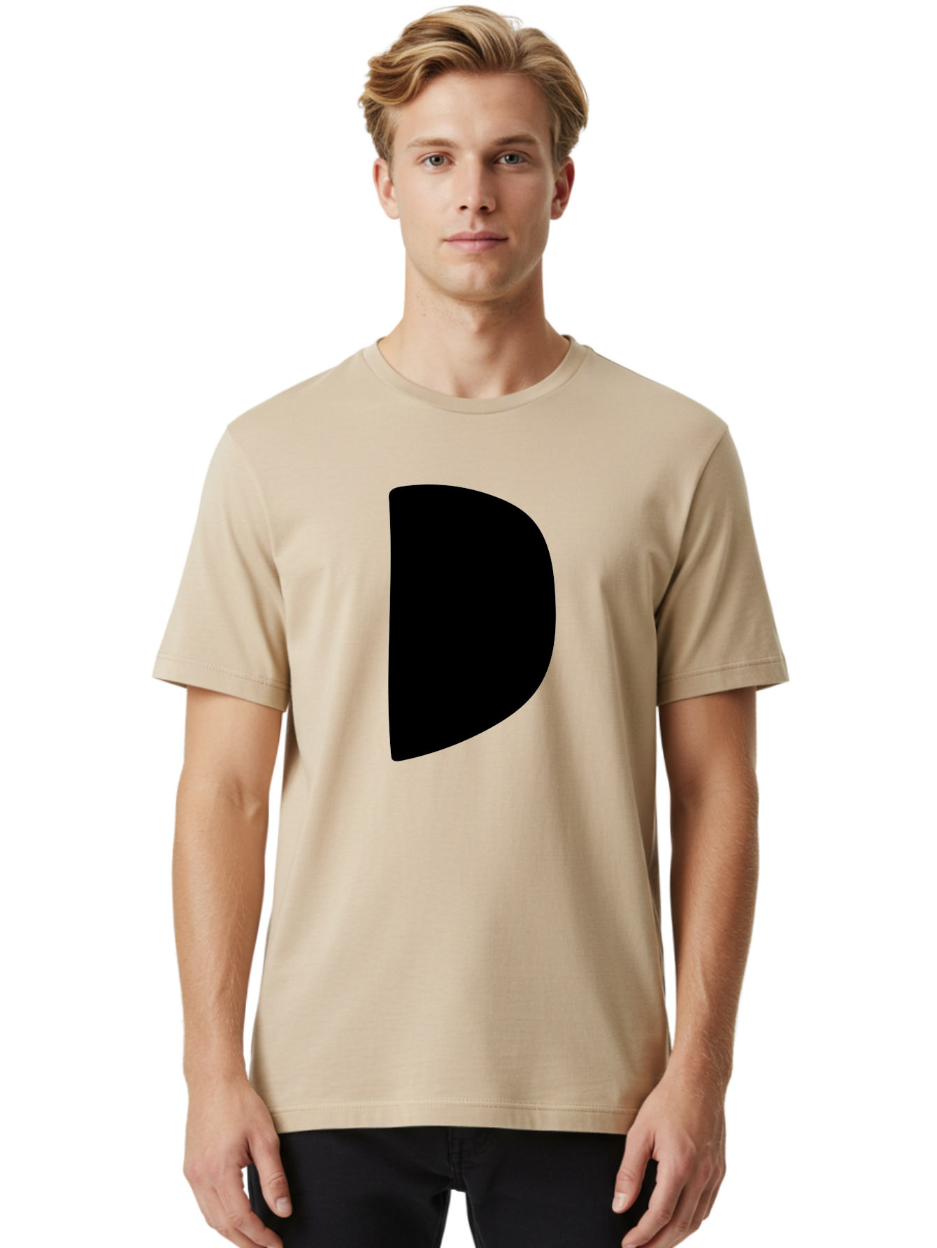 D Men'S Graphic Tee, 100% Cotton, Comfortable Casual Summer Wear, Machine Washable, Modern Typography, Bold Font, Minimalist Design, Sleek Lettering, Simple Shapes, Graphic Design Elements, Abstract Art, Black And Green Color Scheme - Aaa421