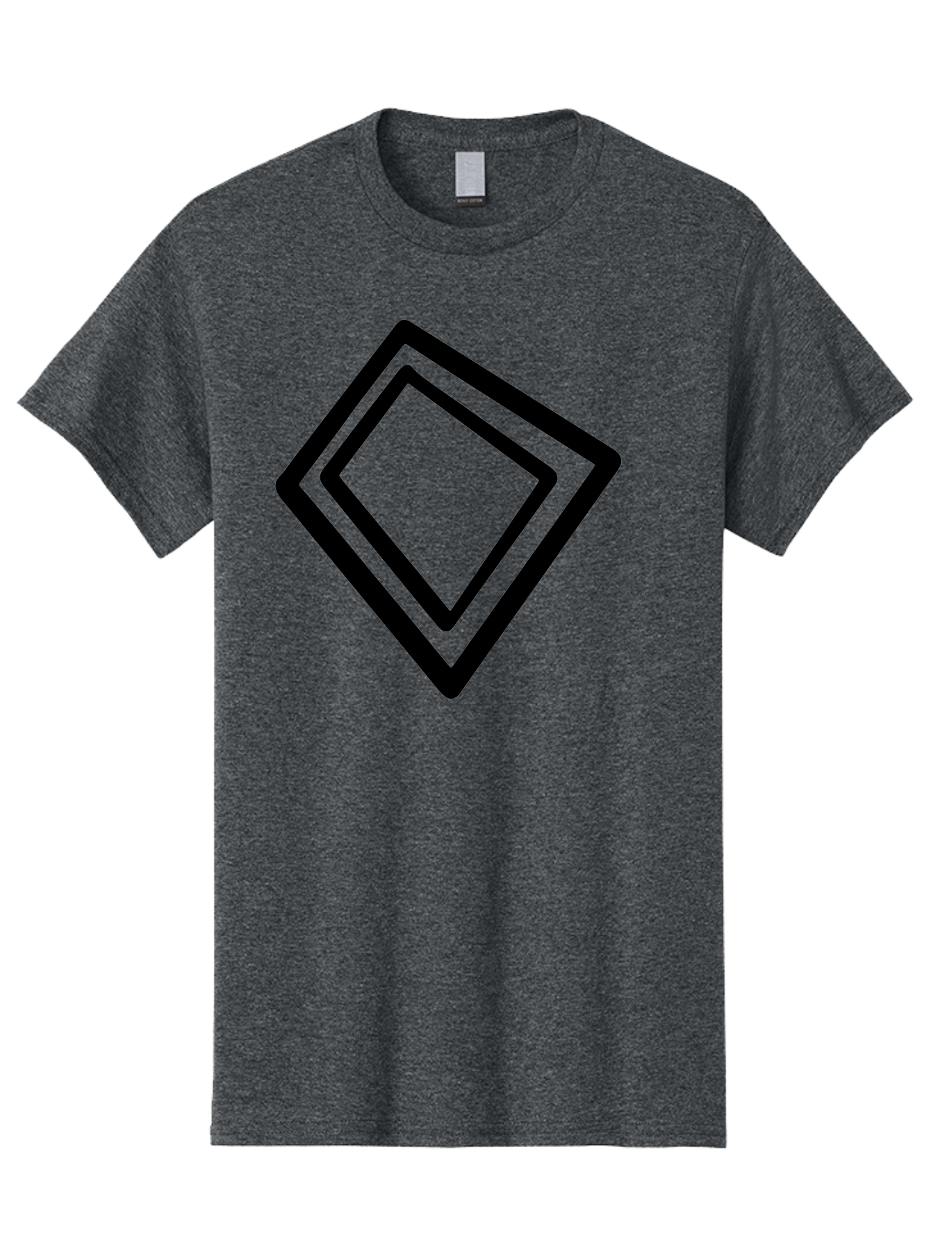 Diamond-Shape Men'S Graphic Tee, 100% Cotton, Comfortable Casual Summer Wear, Machine Washable, Black Diamonds, Nested Shapes, Geometric Pattern, Abstract Design, Modern Art, Minimalist Style - Aaa422