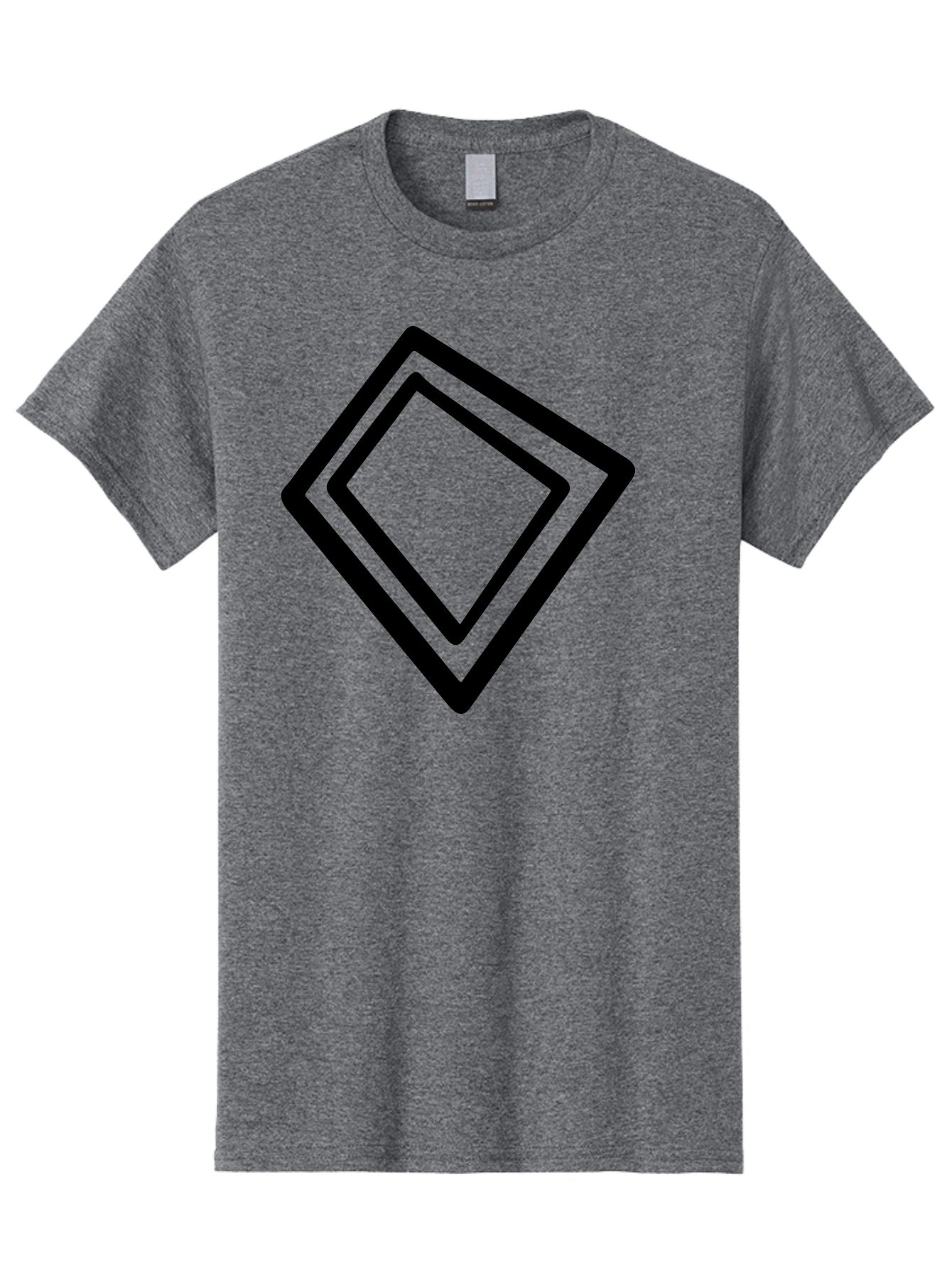 Diamond-Shape Men'S Graphic Tee, 100% Cotton, Comfortable Casual Summer Wear, Machine Washable, Black Diamonds, Nested Shapes, Geometric Pattern, Abstract Design, Modern Art, Minimalist Style - Aaa422