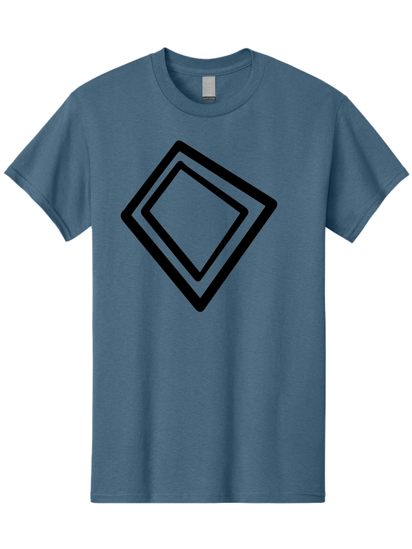 Diamond-Shape Men'S Graphic Tee, 100% Cotton, Comfortable Casual Summer Wear, Machine Washable, Black Diamonds, Nested Shapes, Geometric Pattern, Abstract Design, Modern Art, Minimalist Style - Aaa422