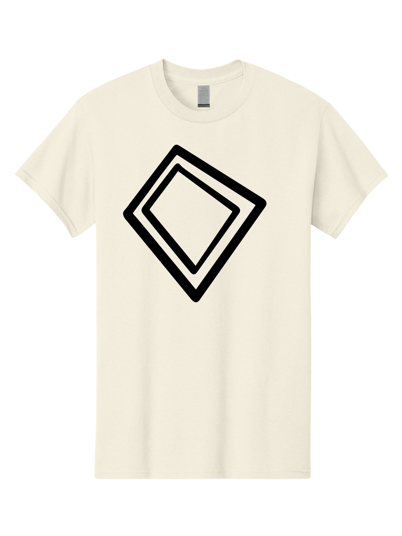 Diamond-Shape Men'S Graphic Tee, 100% Cotton, Comfortable Casual Summer Wear, Machine Washable, Black Diamonds, Nested Shapes, Geometric Pattern, Abstract Design, Modern Art, Minimalist Style - Aaa422