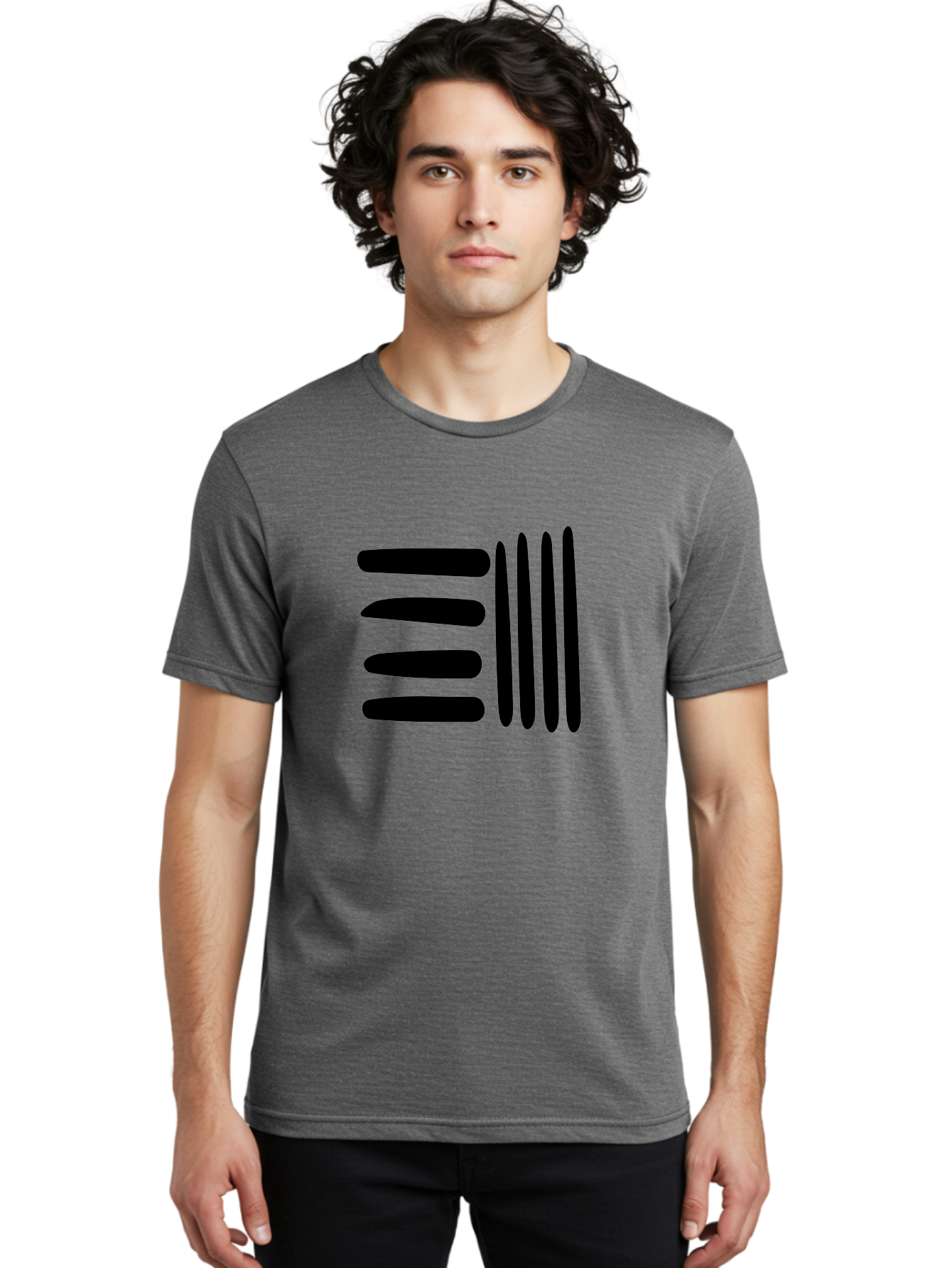 E Men'S Graphic Tee, 100% Cotton, Comfortable Casual Summer Wear, Machine Washable, Equals Sign, Mathematical Symbol, Black And Green, Graphic Design, Modern Art, Simple Shapes, Contrast Colors, Minimalist Style - Aaa426