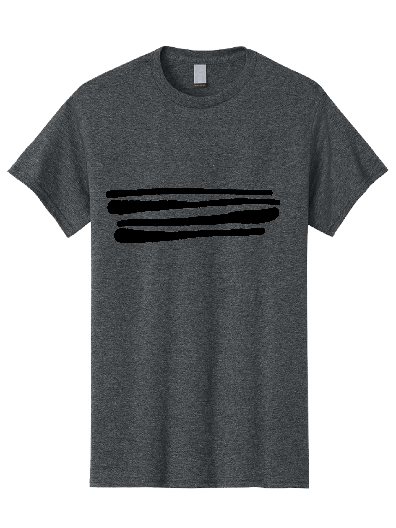 Equal-Sign Men'S Graphic Tee, 100% Cotton, Comfortable Casual Summer Wear, Machine Washable, Equals Sign, Mathematical Symbol, Black Lines, Simple Design, Bold Graphics, Modern Aesthetic, Abstract Art - Aaa427