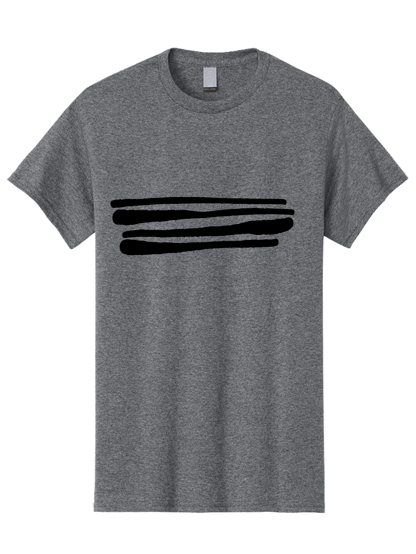 Equal-Sign Men'S Graphic Tee, 100% Cotton, Comfortable Casual Summer Wear, Machine Washable, Equals Sign, Mathematical Symbol, Black Lines, Simple Design, Bold Graphics, Modern Aesthetic, Abstract Art - Aaa427