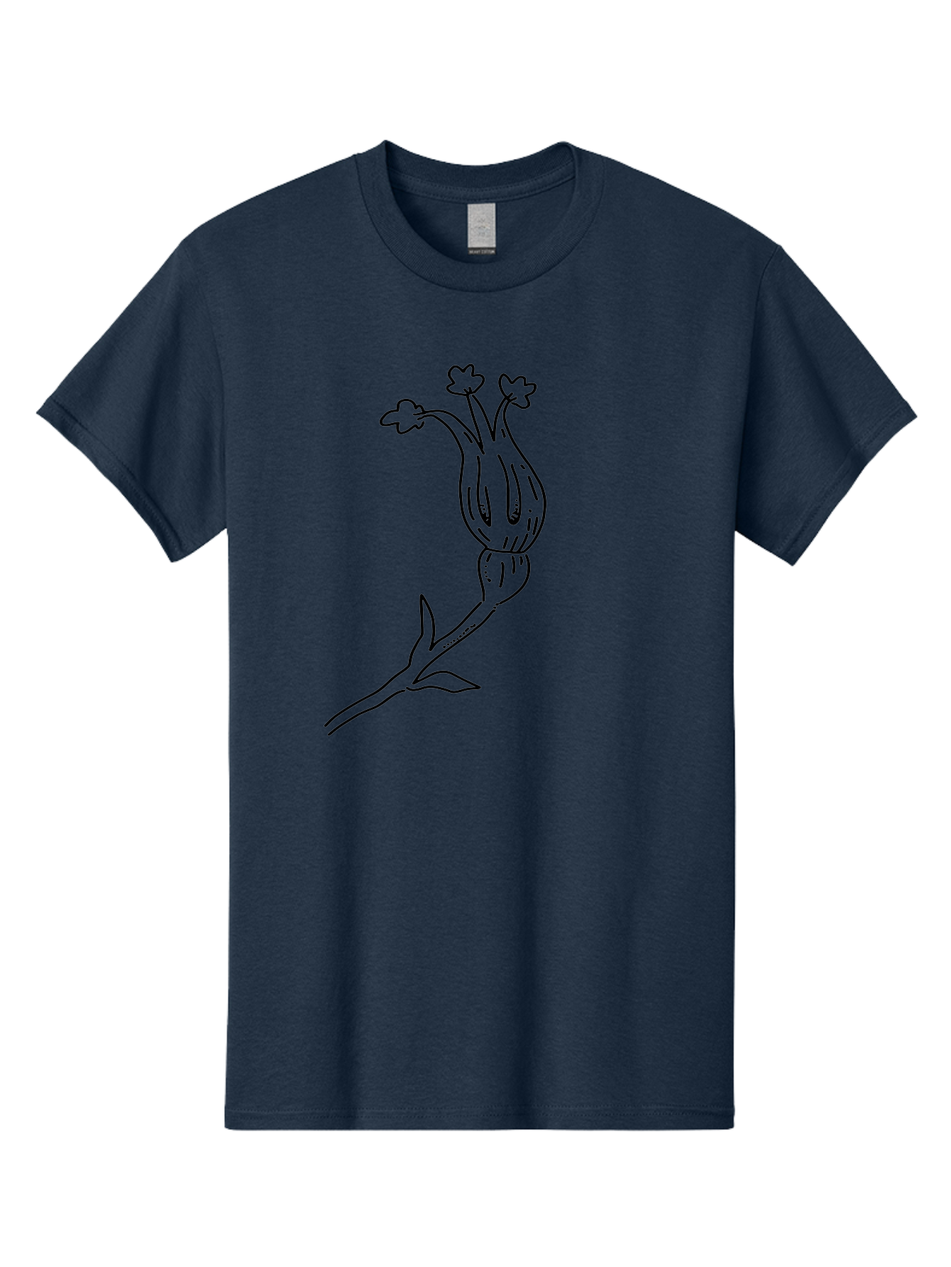 Flower-Illustration Men'S Graphic Tee, 100% Cotton, Comfortable Casual Summer Wear, Machine Washable, Simple Flower Drawing, Minimalist Art, Black Outline, Stylized Blooms, Hand-Drawn Illustration, Floral Design, Cartoon Flower - Aaa433