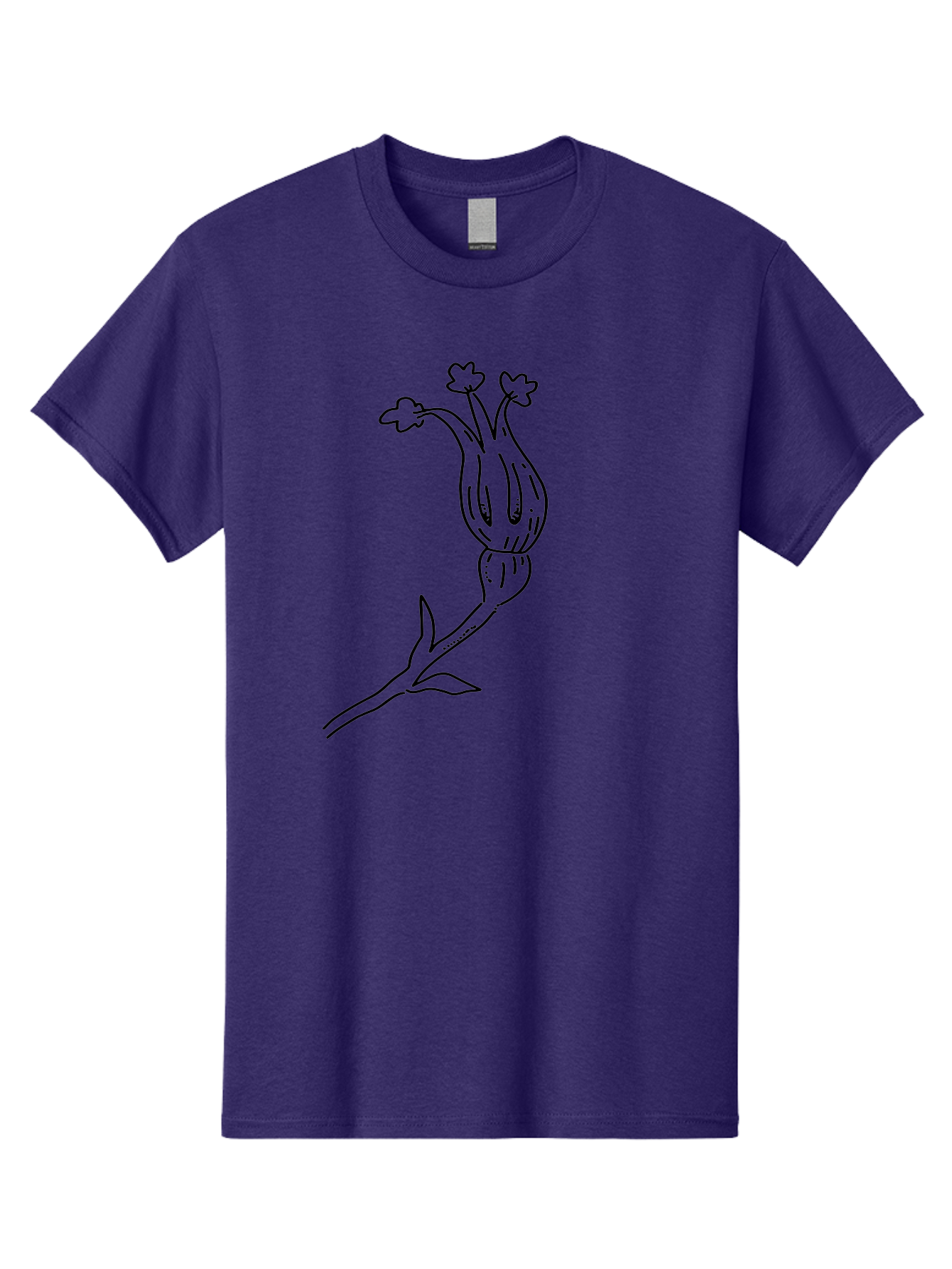 Flower-Illustration Men'S Graphic Tee, 100% Cotton, Comfortable Casual Summer Wear, Machine Washable, Simple Flower Drawing, Minimalist Art, Black Outline, Stylized Blooms, Hand-Drawn Illustration, Floral Design, Cartoon Flower - Aaa433