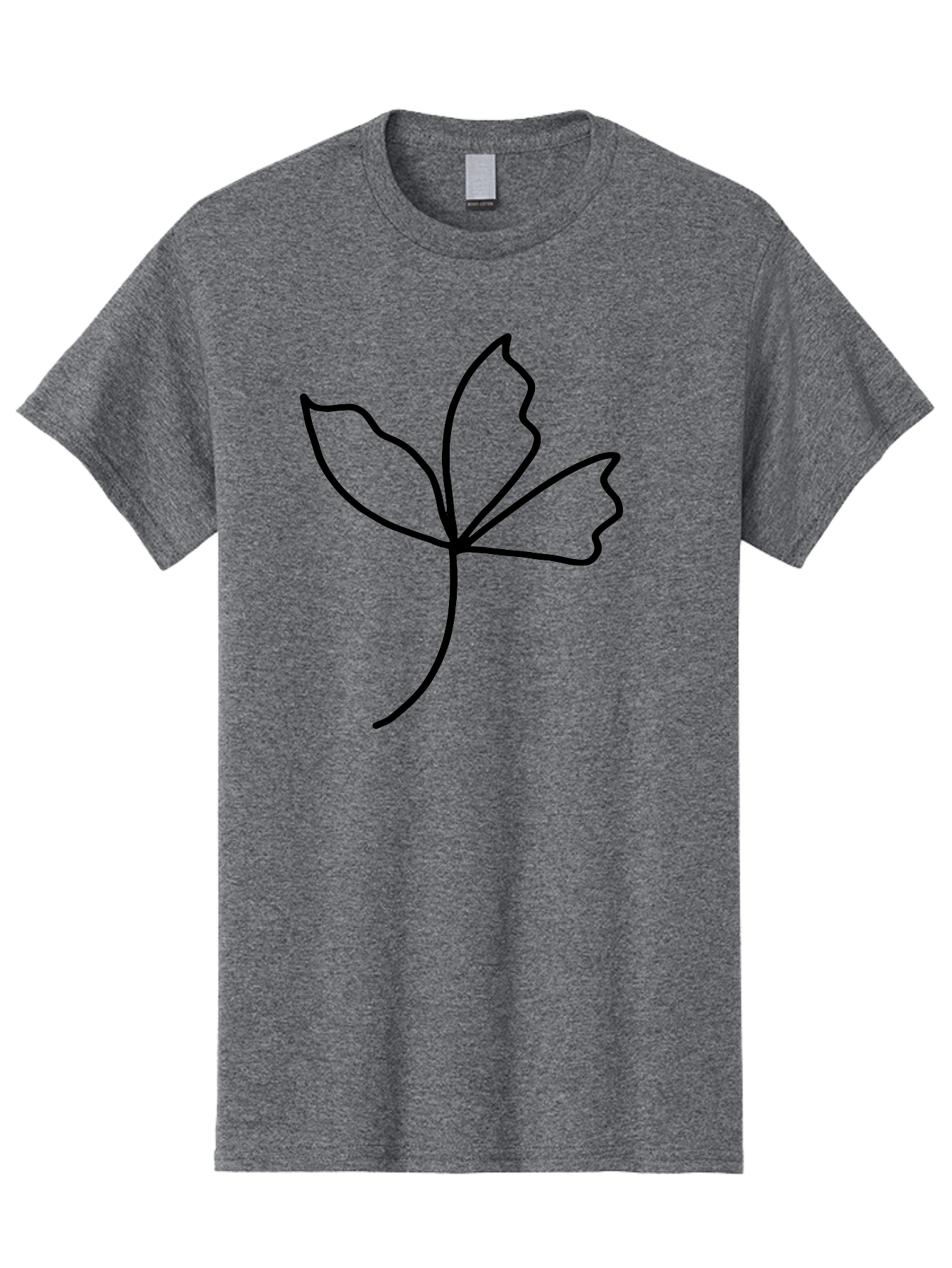 Flower-Outline Men'S Graphic Tee, 100% Cotton, Comfortable Casual Summer Wear, Machine Washable, Four Leaf Clover, Leafy Greens, Symbolic Icon, Minimalist Design, Simple Line Art, Stylized Clover, Elegant Graphics - Aaa434