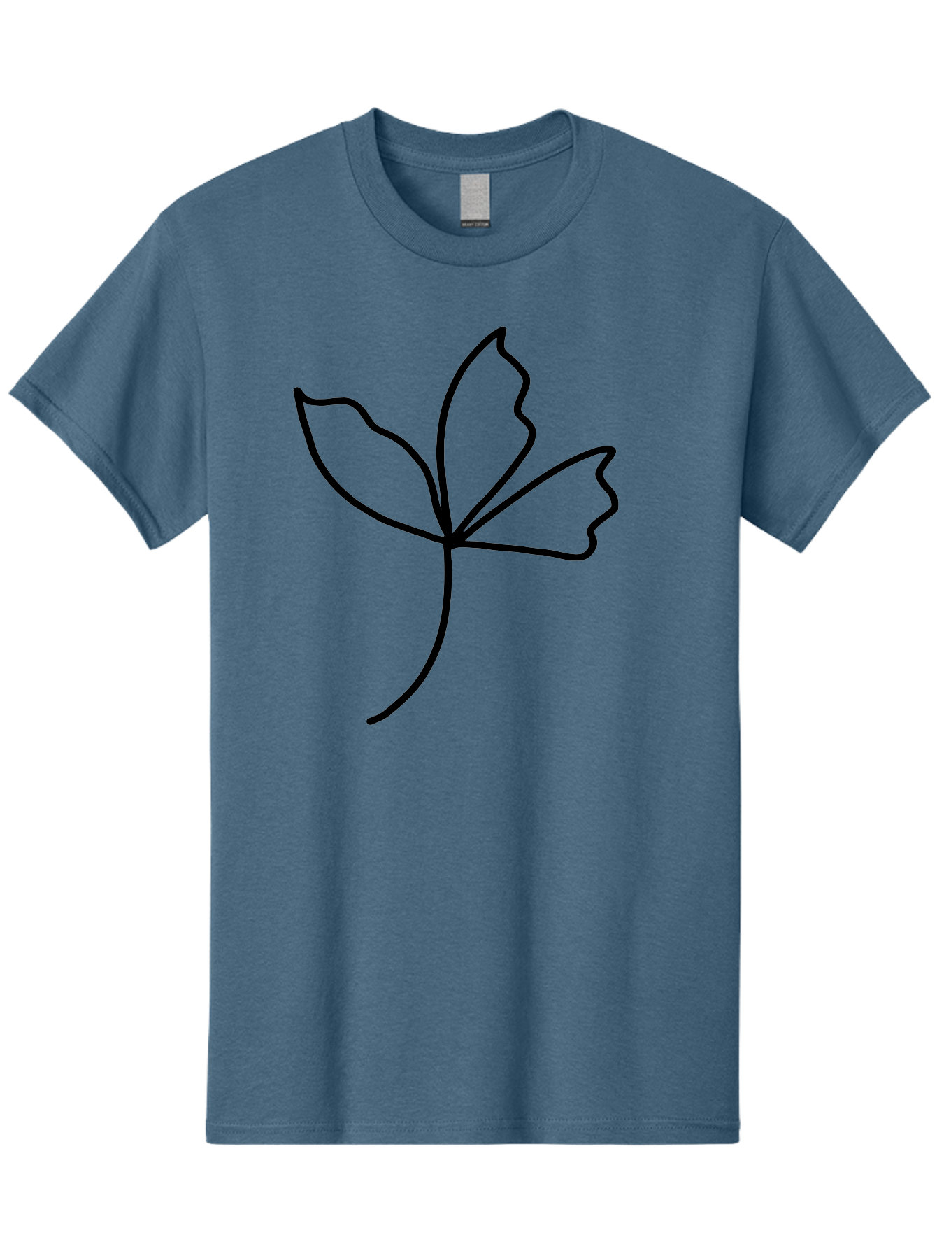 Flower-Outline Men'S Graphic Tee, 100% Cotton, Comfortable Casual Summer Wear, Machine Washable, Four Leaf Clover, Leafy Greens, Symbolic Icon, Minimalist Design, Simple Line Art, Stylized Clover, Elegant Graphics - Aaa434