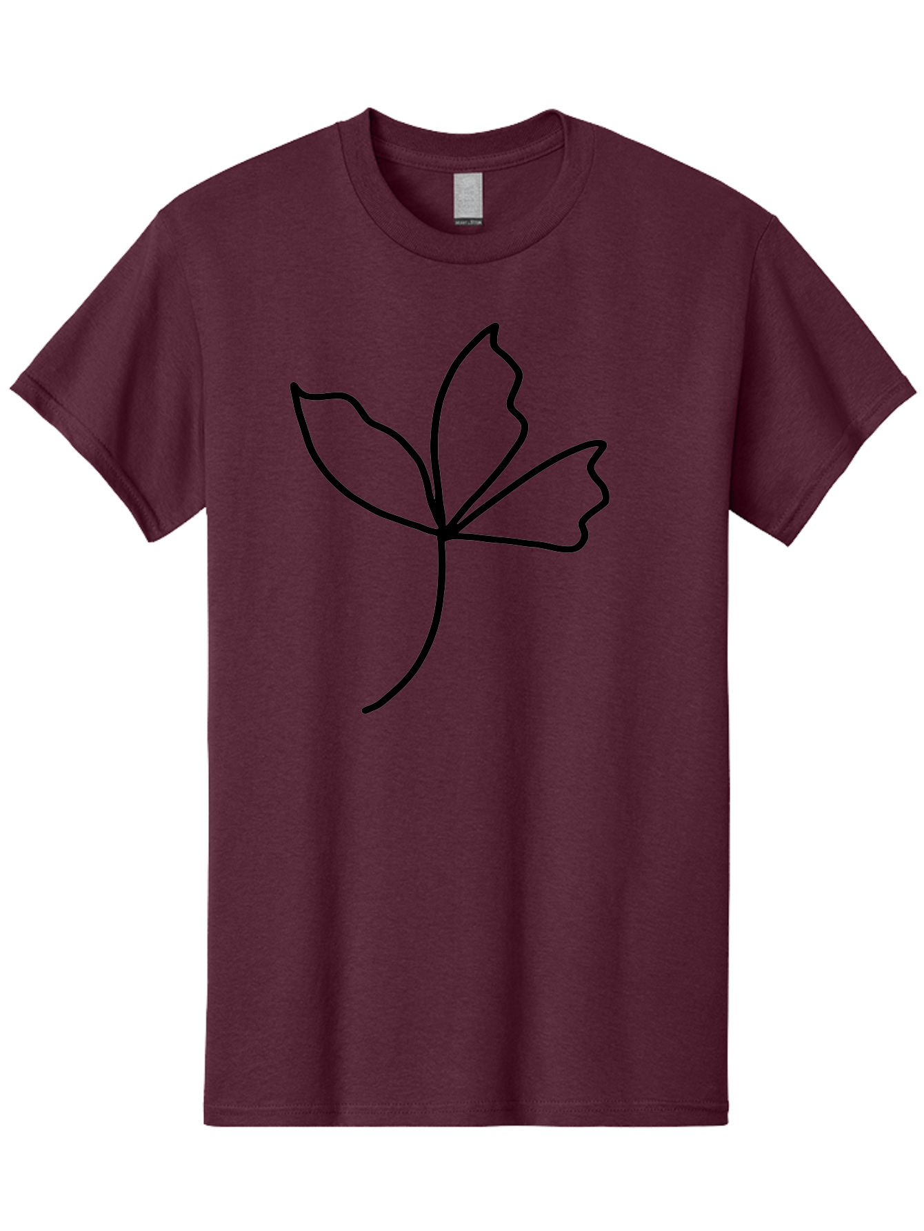 Flower-Outline Men'S Graphic Tee, 100% Cotton, Comfortable Casual Summer Wear, Machine Washable, Four Leaf Clover, Leafy Greens, Symbolic Icon, Minimalist Design, Simple Line Art, Stylized Clover, Elegant Graphics - Aaa434