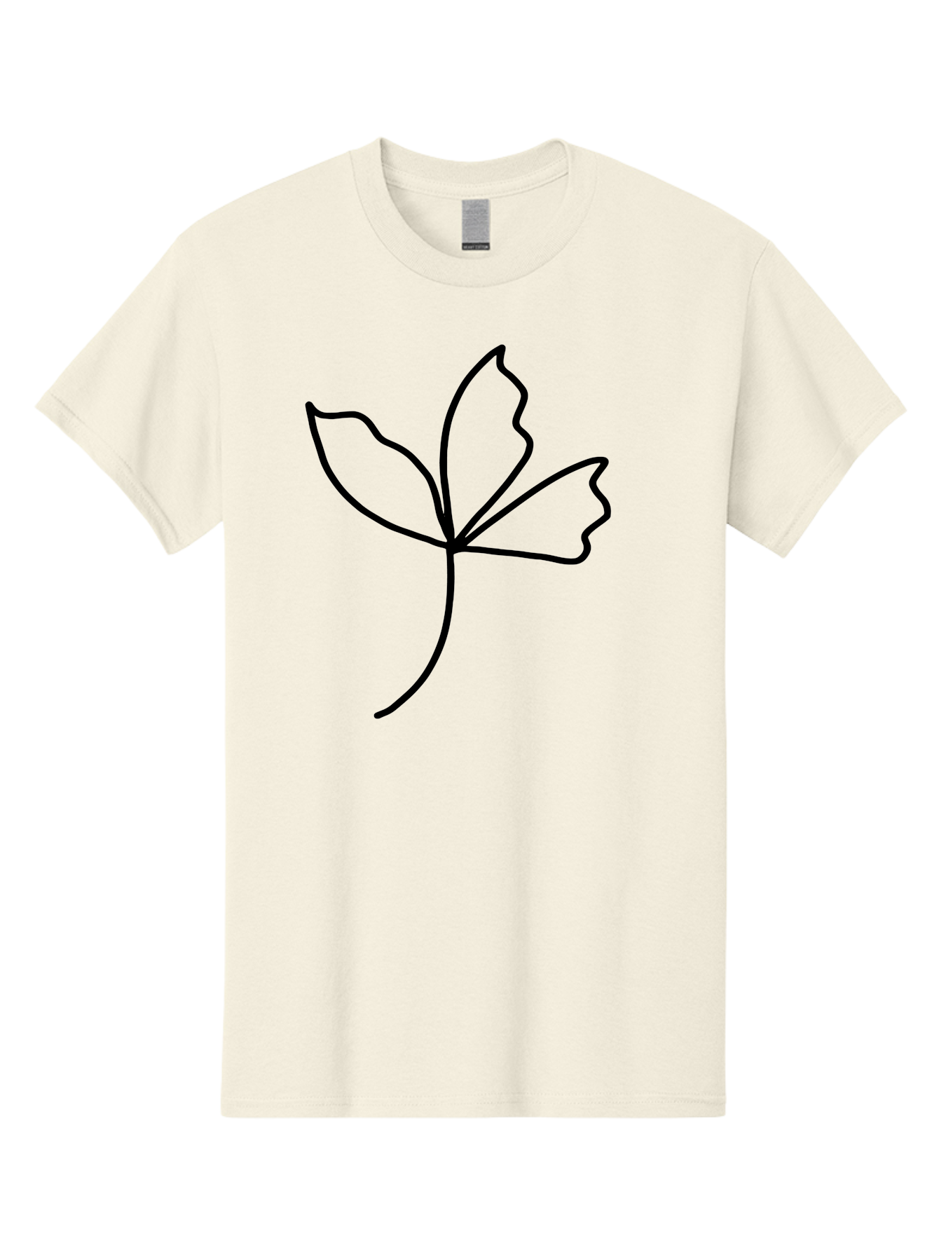 Flower-Outline Men'S Graphic Tee, 100% Cotton, Comfortable Casual Summer Wear, Machine Washable, Four Leaf Clover, Leafy Greens, Symbolic Icon, Minimalist Design, Simple Line Art, Stylized Clover, Elegant Graphics - Aaa434