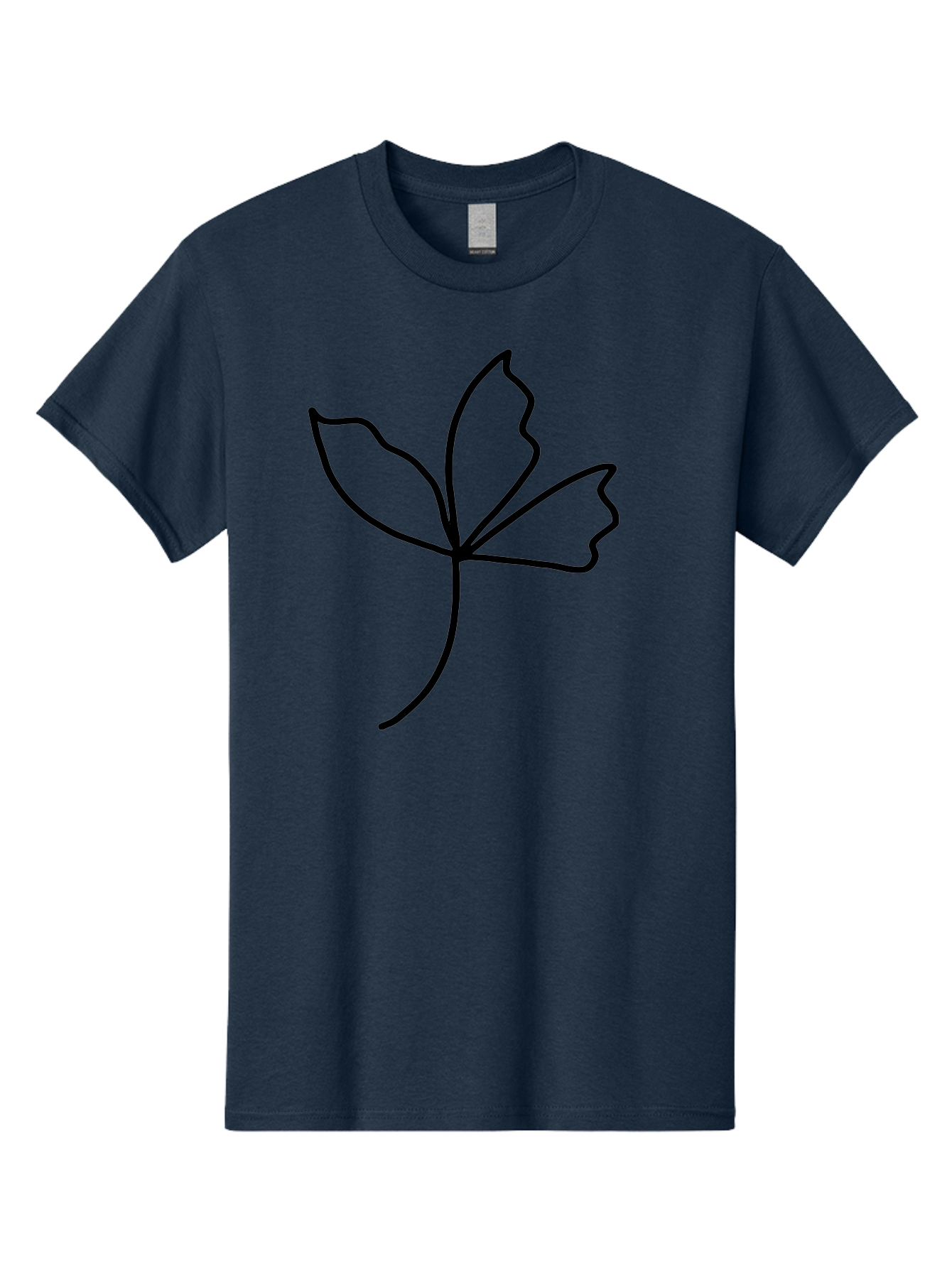 Flower-Outline Men'S Graphic Tee, 100% Cotton, Comfortable Casual Summer Wear, Machine Washable, Four Leaf Clover, Leafy Greens, Symbolic Icon, Minimalist Design, Simple Line Art, Stylized Clover, Elegant Graphics - Aaa434