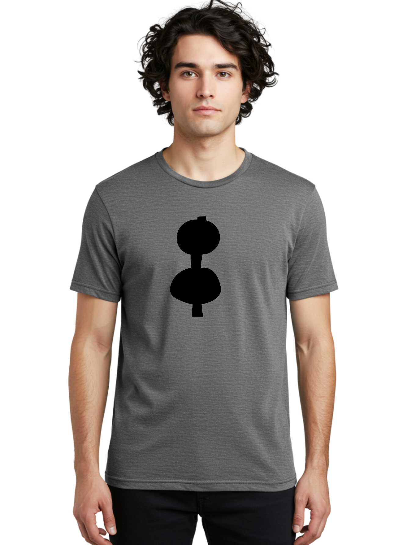 Hourglass Men'S Graphic Tee, 100% Cotton, Comfortable Casual Summer Wear, Machine Washable, Dumbbell Icon, Fitness Symbol, Gym Equipment, Workout Tool, Exercise Accessory, Physical Fitness, Bodybuilding - Aaa437